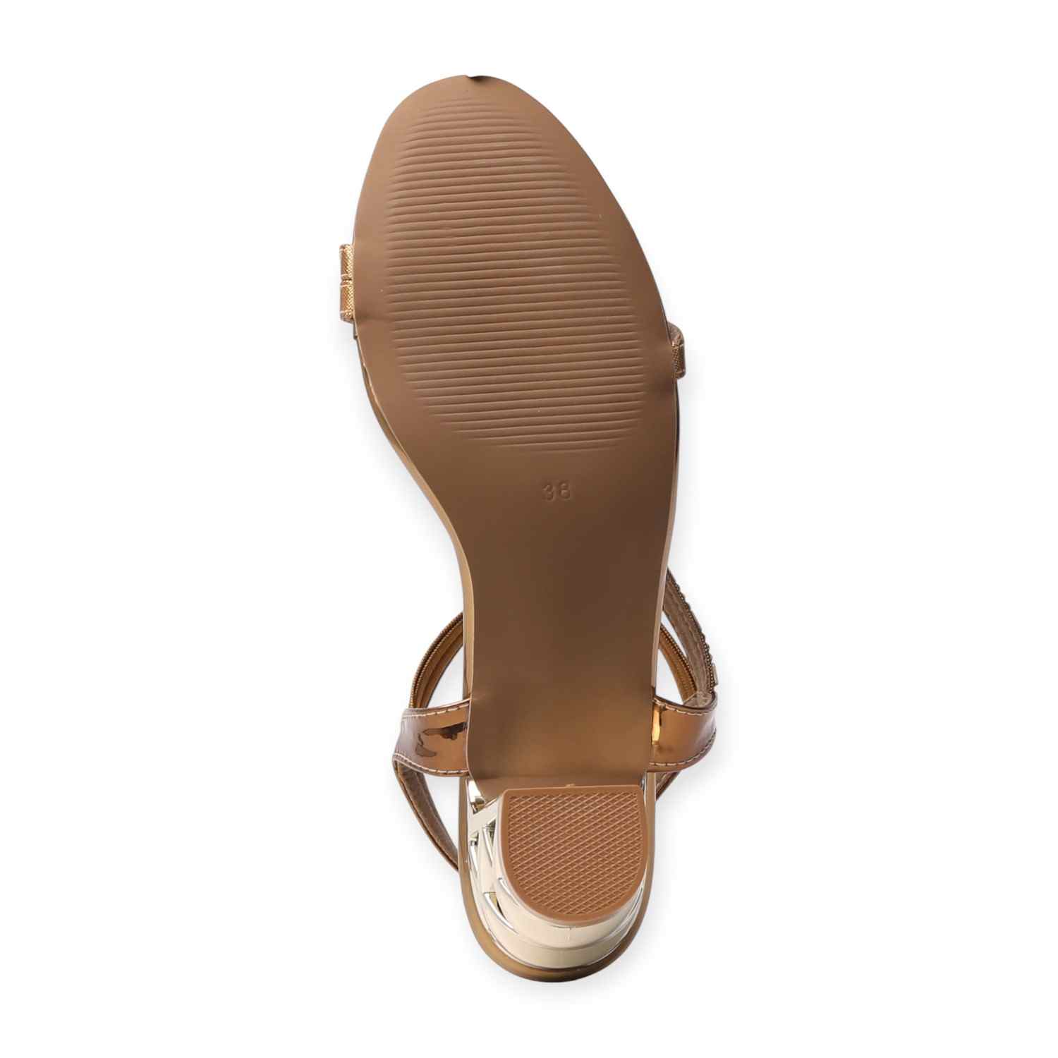 Pinkleaf Women’s Metallic Strappy Block-Heel Sandals