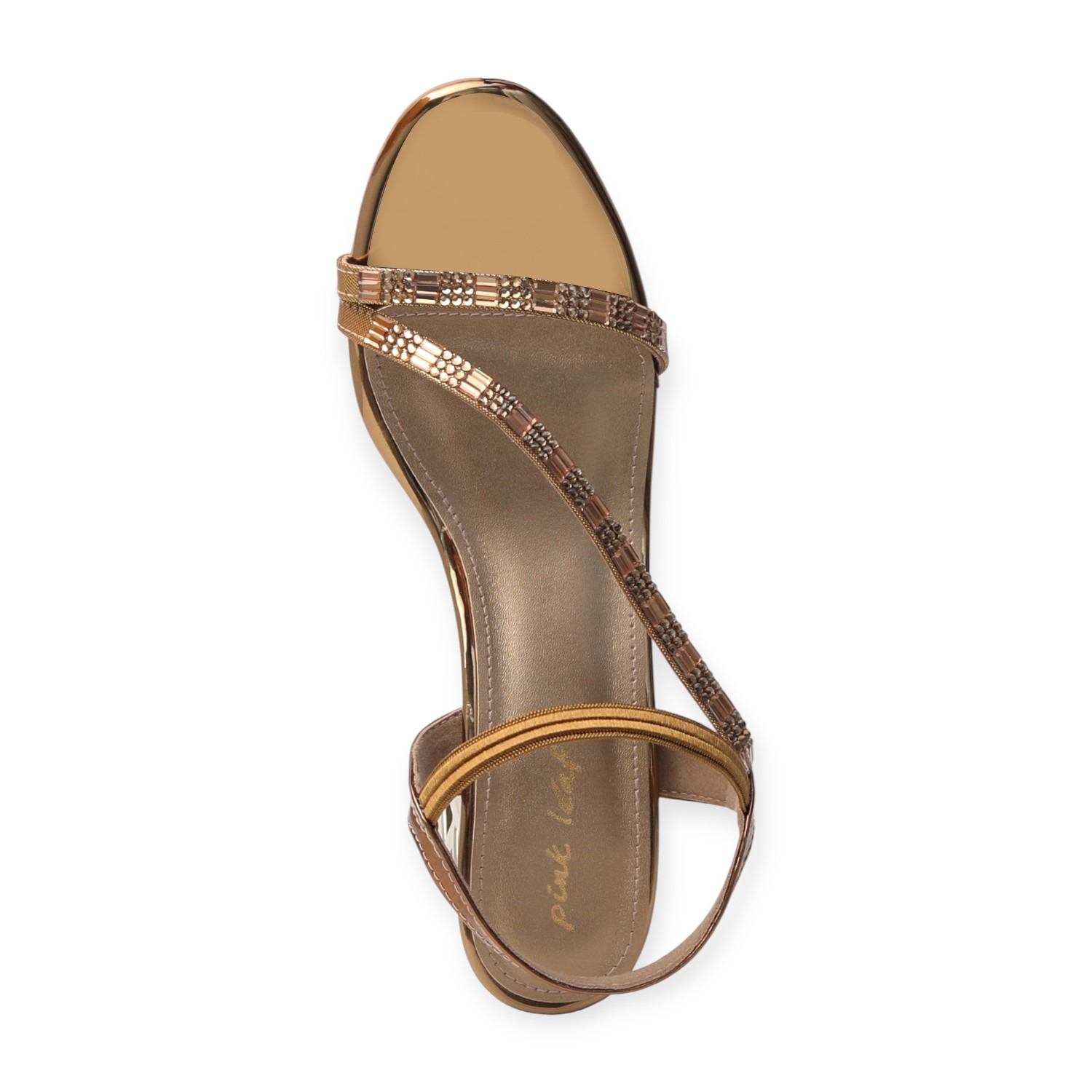 Pinkleaf Women’s Metallic Strappy Block-Heel Sandals