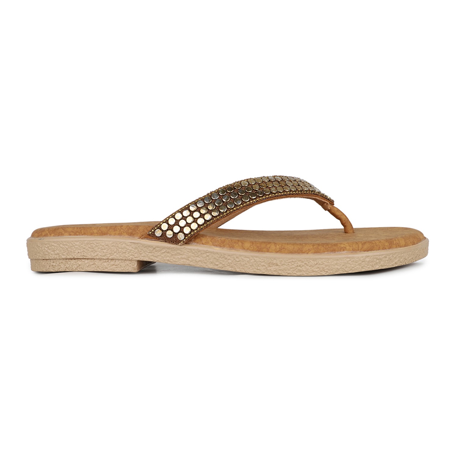 Inc.5 | Inc.5 Women Tan Casual Solid Flat Sandals|2