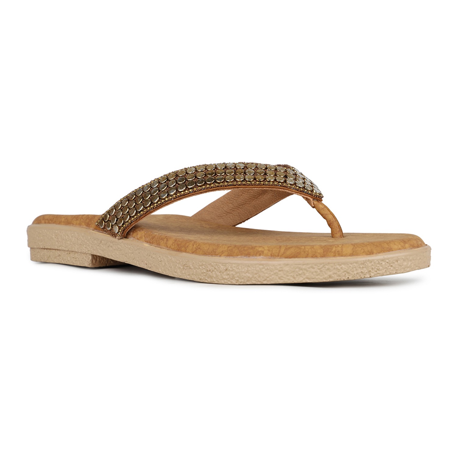 Inc.5 Women Tan Casual Solid Flat Sandals
