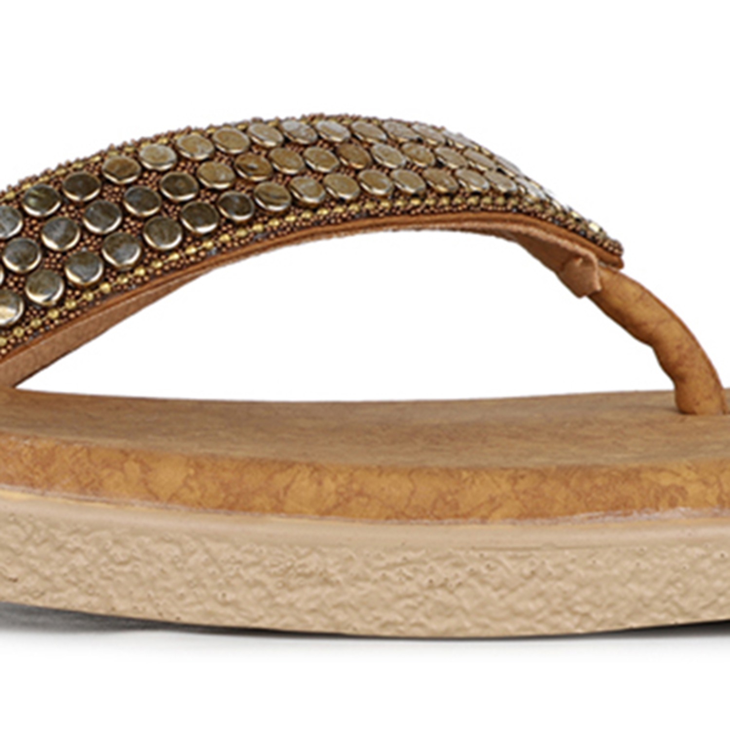 Inc.5 | Inc.5 Women Tan Casual Solid Flat Sandals|4