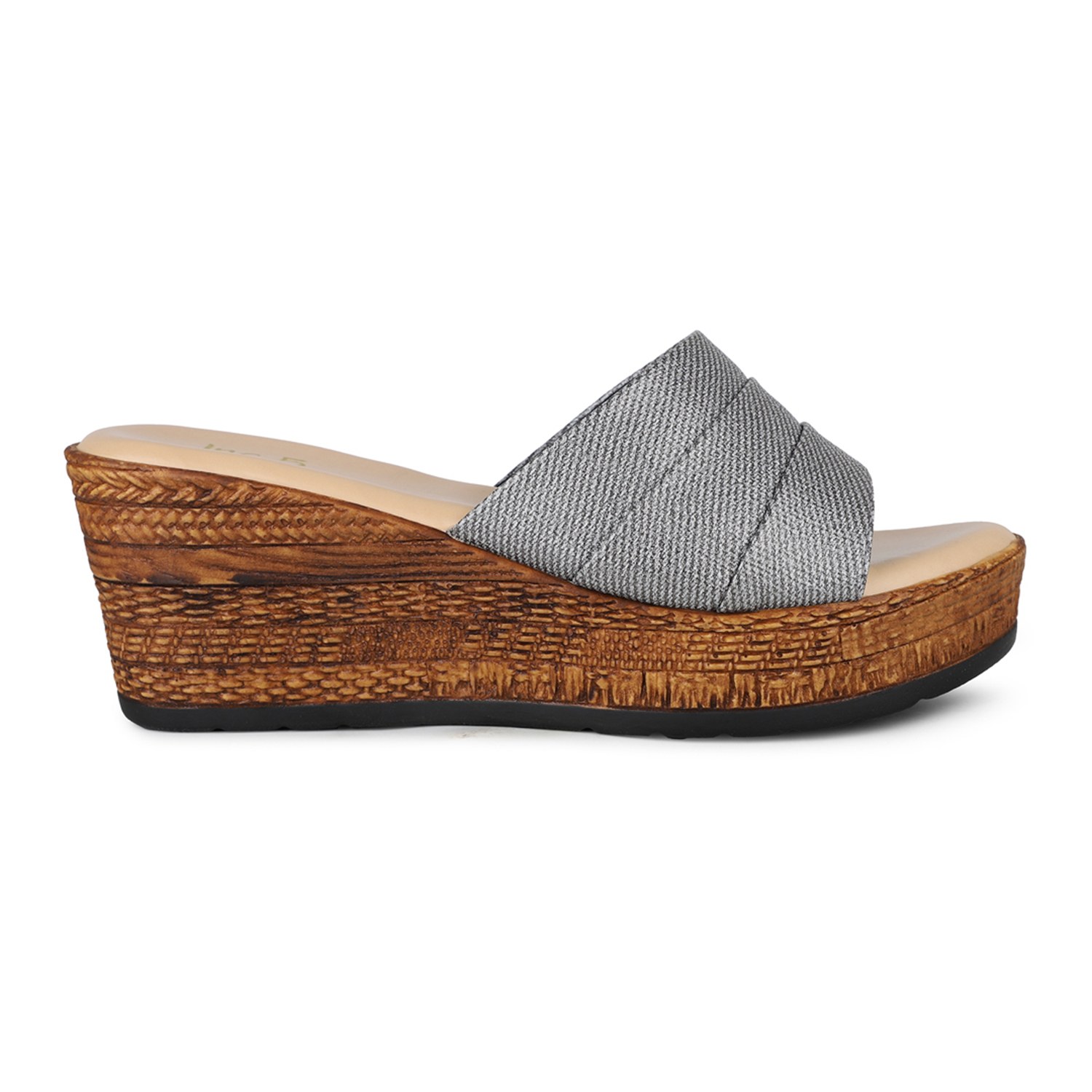 Inc.5 Women Pewter Grey Party Wear Solid Round Toe Wedges