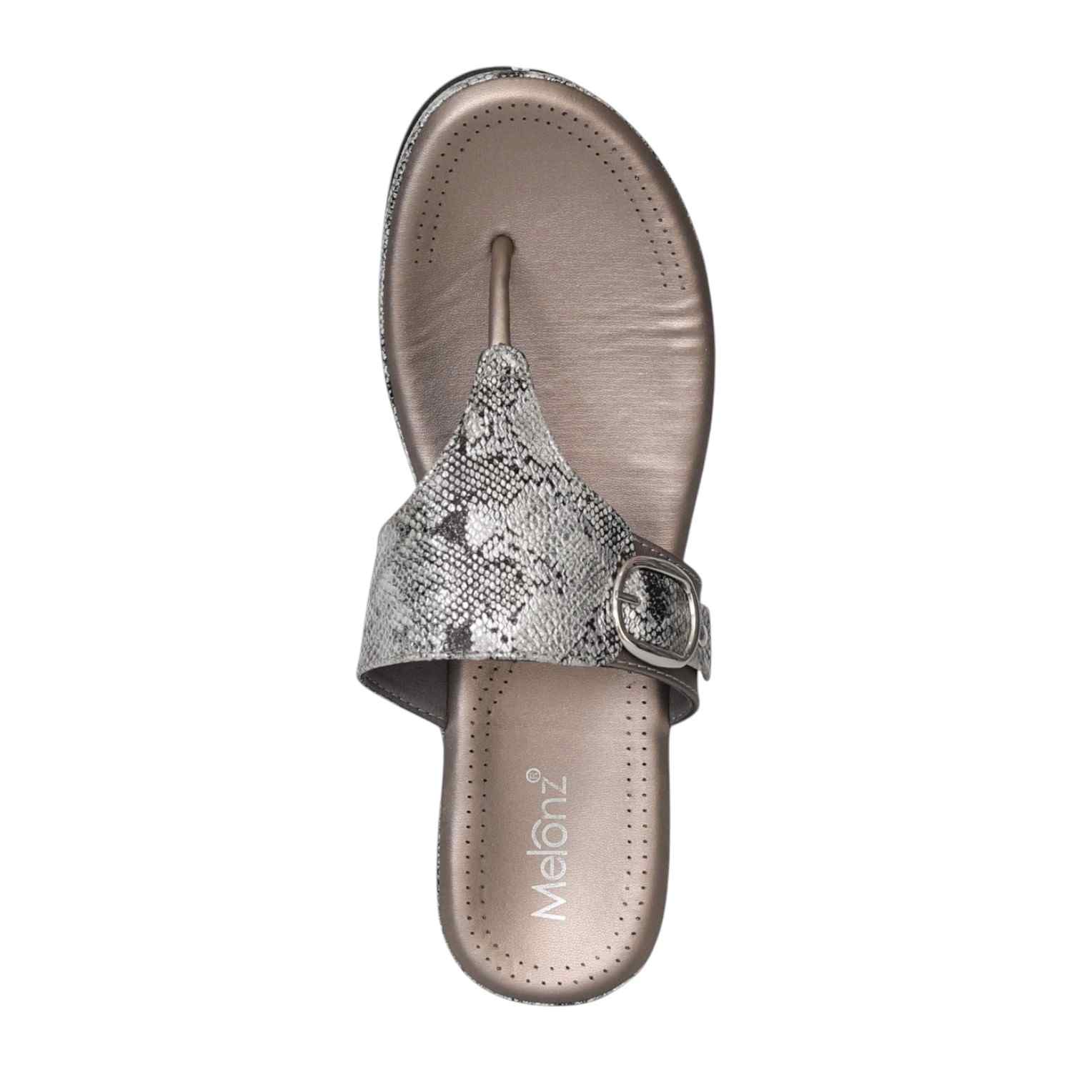 Women Grey SerpentEase Thong Sandals