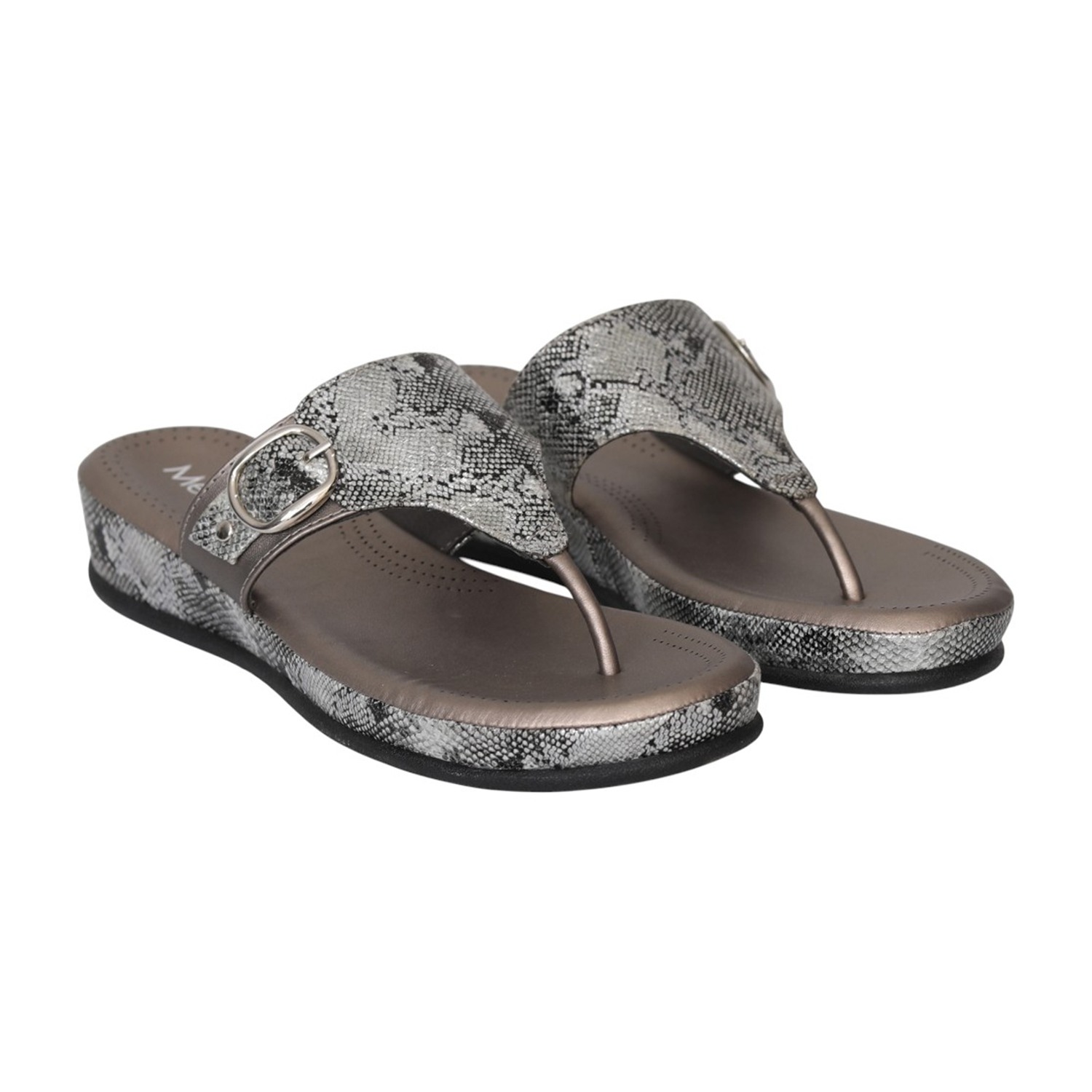 Women Grey SerpentEase Thong Sandals