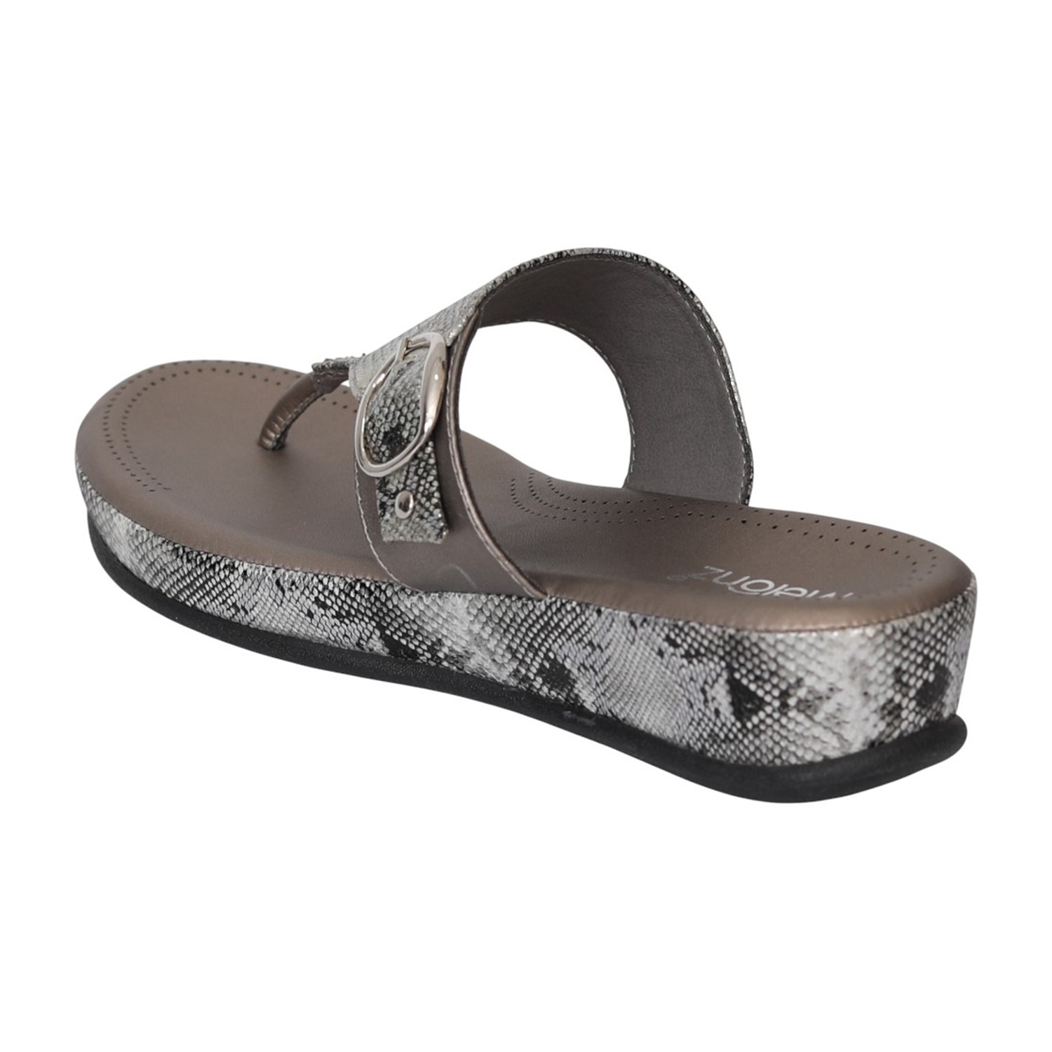 Women Grey SerpentEase Thong Sandals