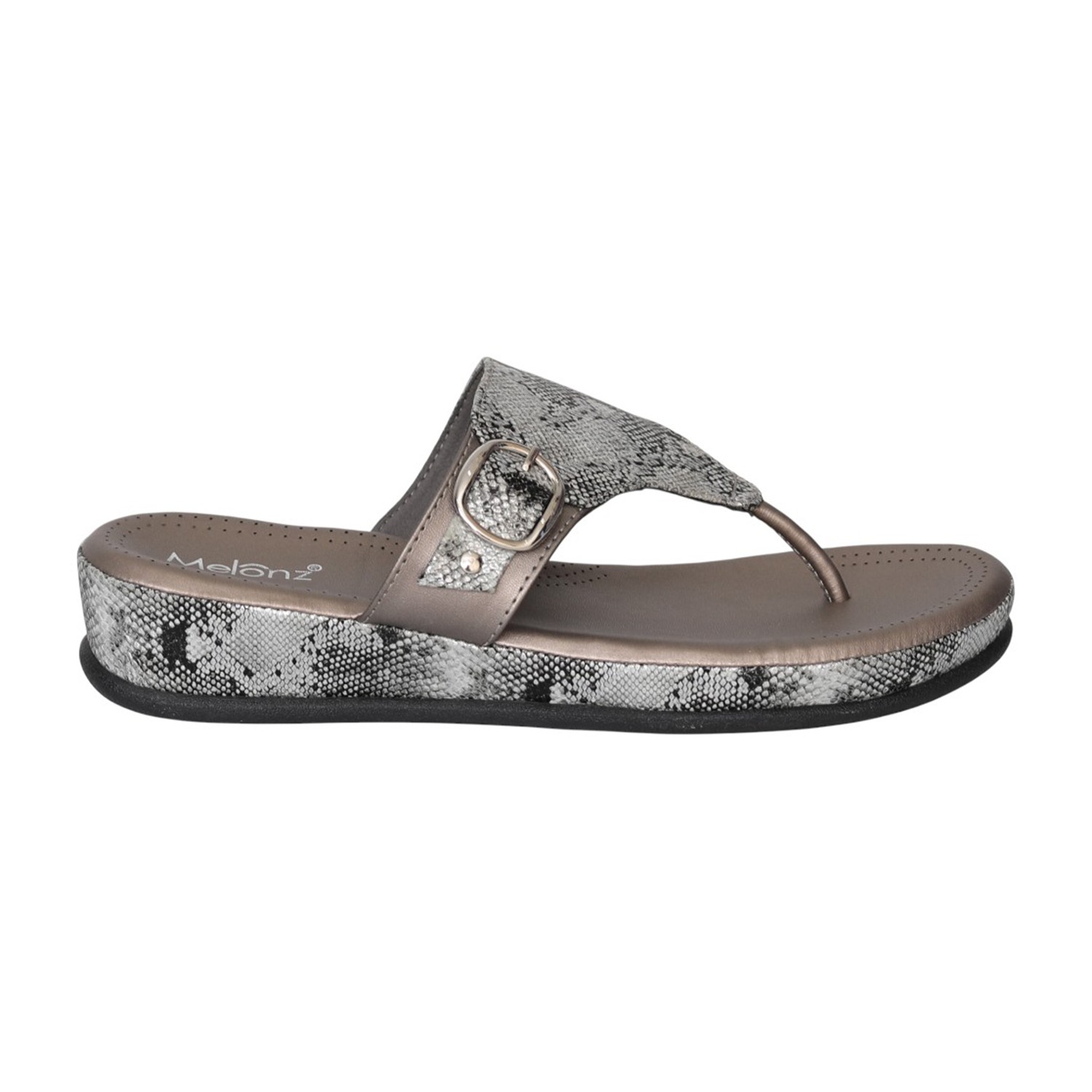 Women Grey SerpentEase Thong Sandals