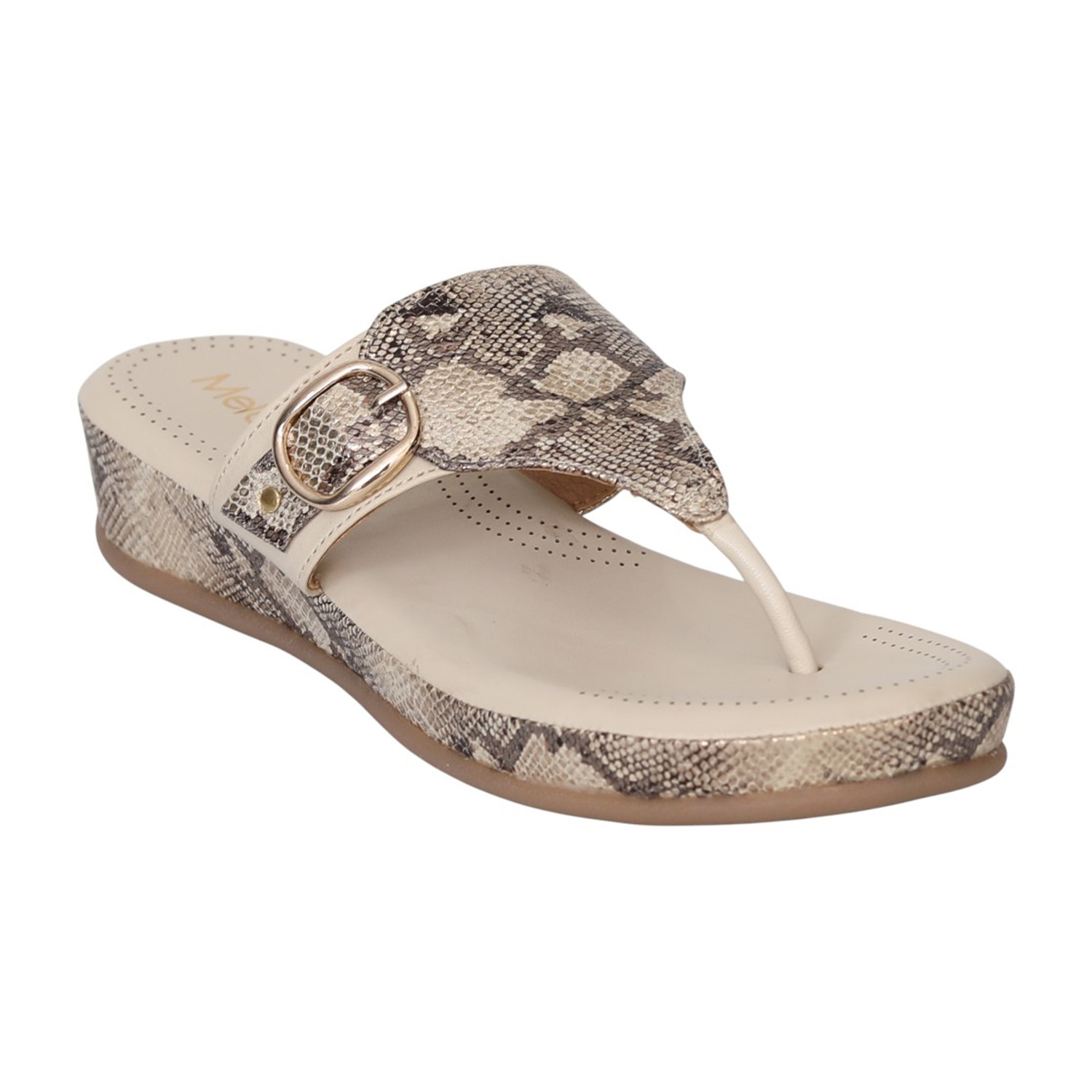 Women Light Gold SerpentEase Thong Sandals