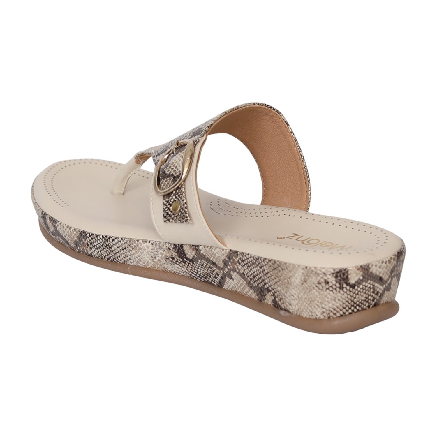 Women Light Gold SerpentEase Thong Sandals