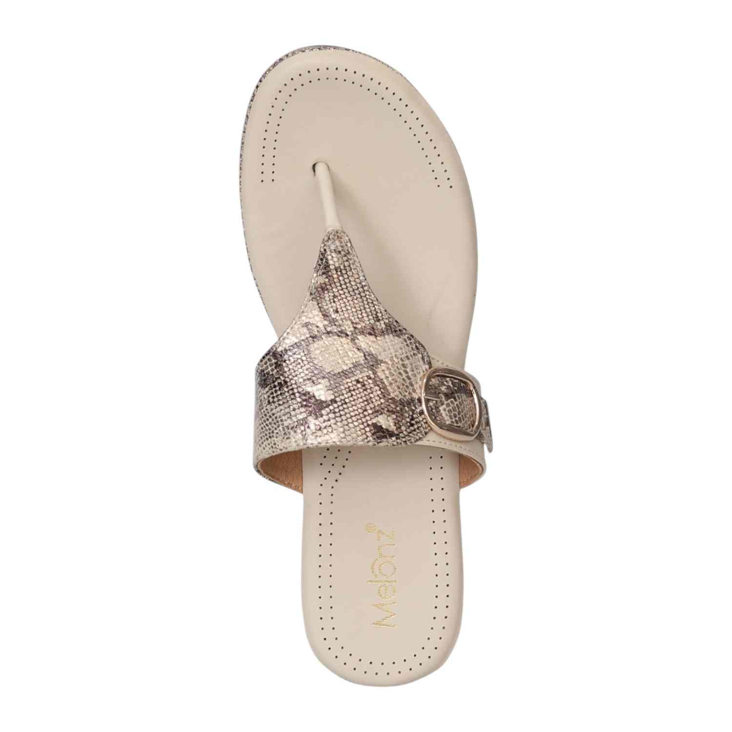 Women Light Gold SerpentEase Thong Sandals