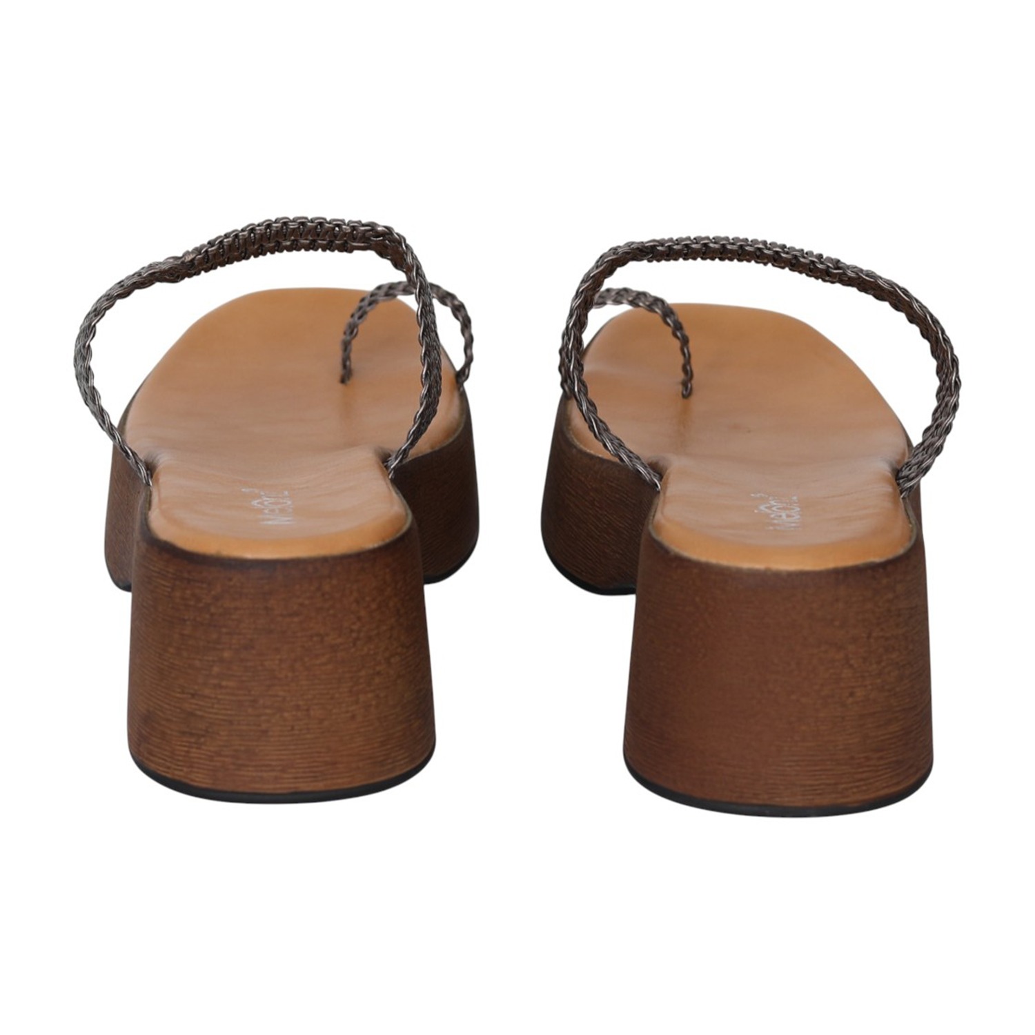 Women Gunmetal WeaveLift Platform Sandals