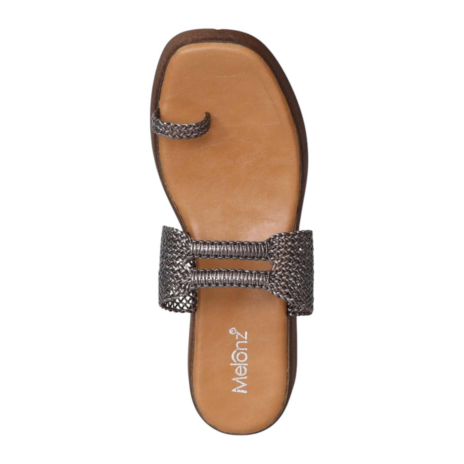 Women Gunmetal WeaveLift Platform Sandals