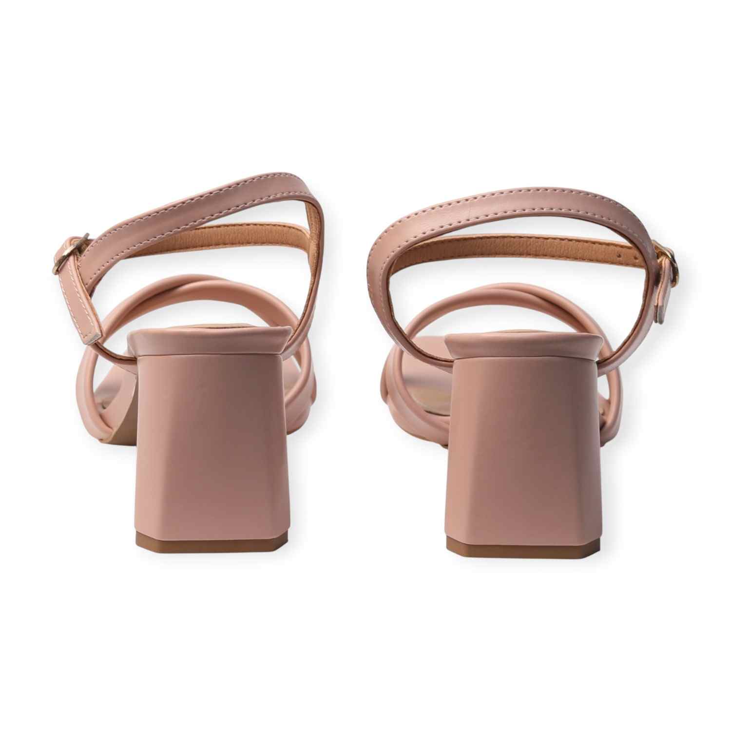 Ninaa Rossie Women’s Stylish Cross-Strap Pink Block Heels