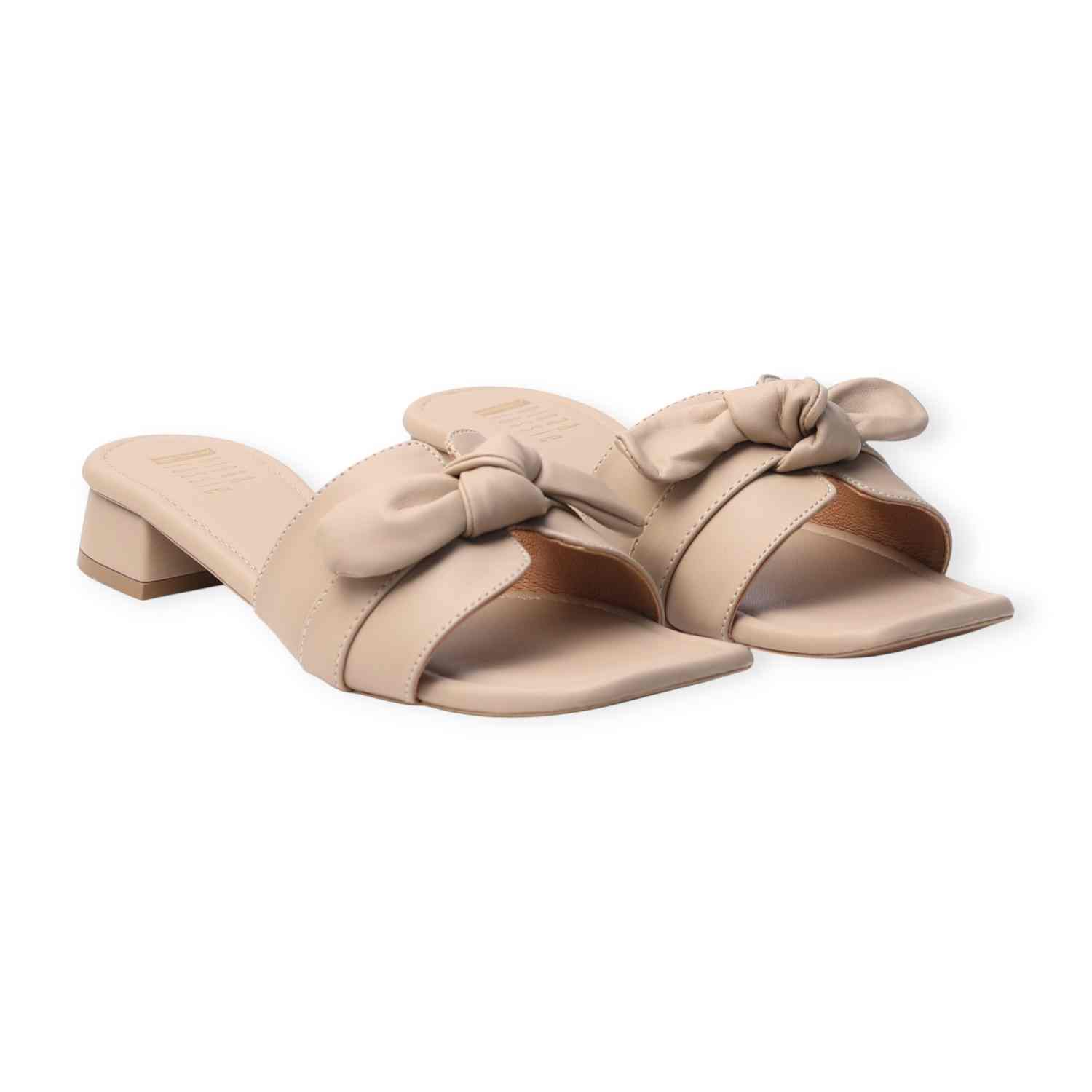 Ninaa Rossie Women’s Bow Knot Beige Sandals