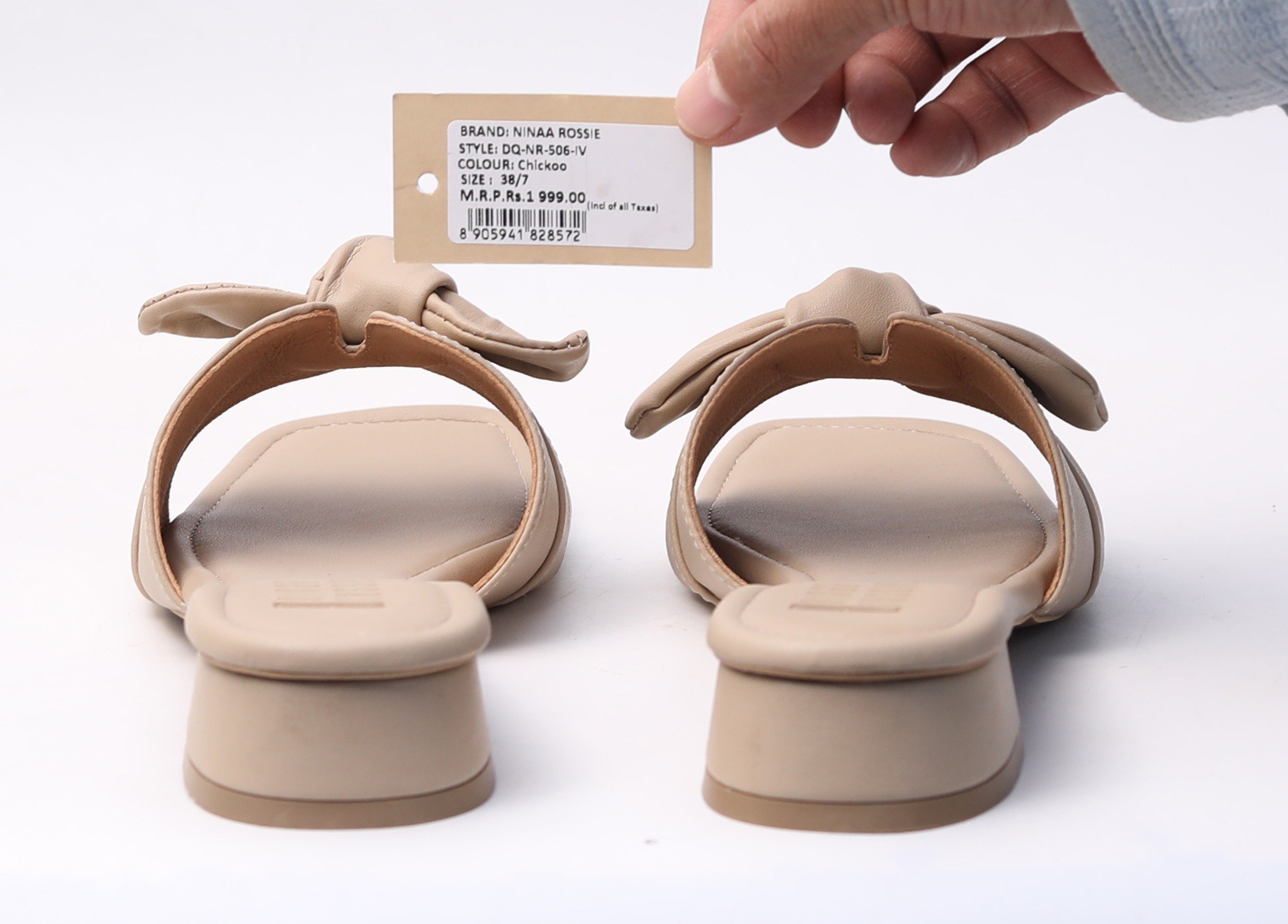 Ninaa Rossie Women’s Bow Knot Beige Sandals