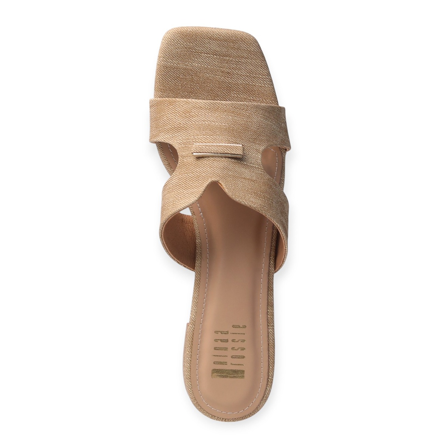 Ninaa Rossie Women’s Textured Beige Slip-On Sandals