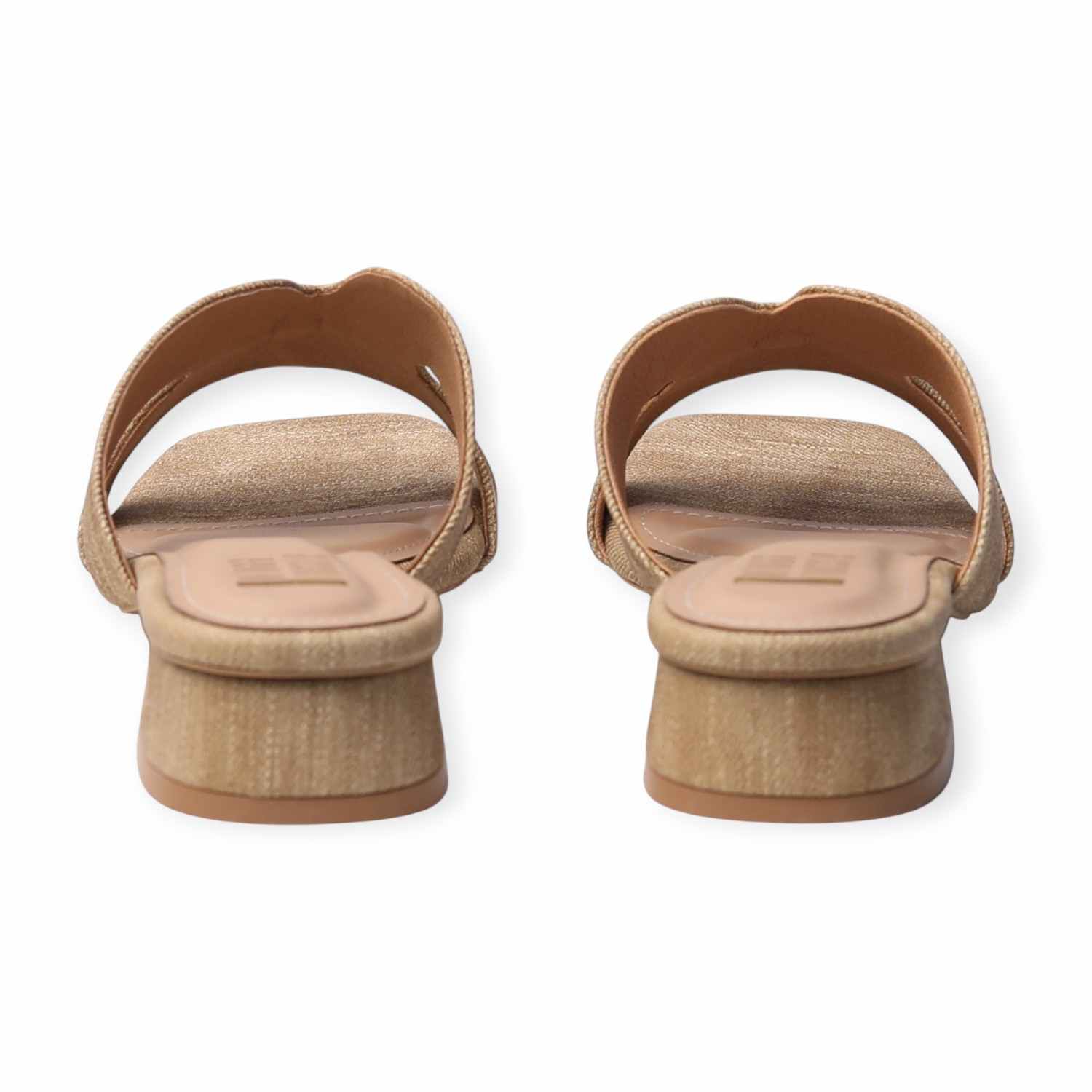 Ninaa Rossie Women’s Textured Beige Slip-On Sandals