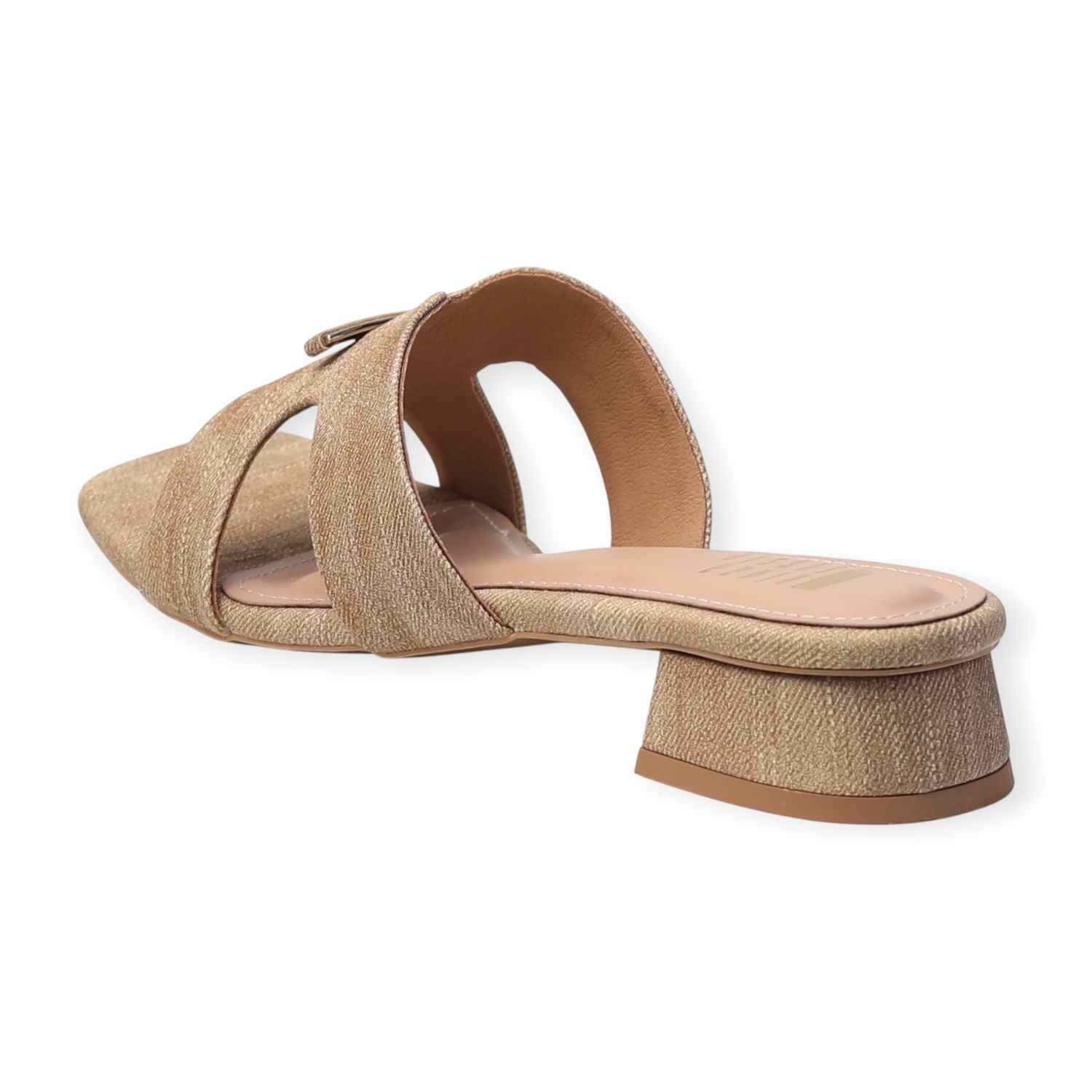 Ninaa Rossie Women’s Textured Beige Slip-On Sandals