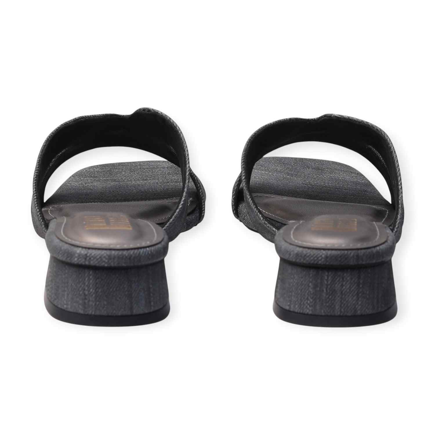 Ninaa Rossie Women’s Black Textured Slip-On Sandals