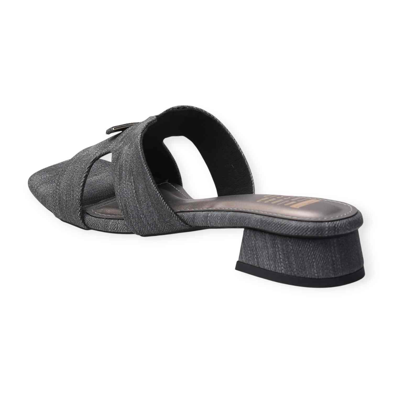 Ninaa Rossie Women’s Black Textured Slip-On Sandals
