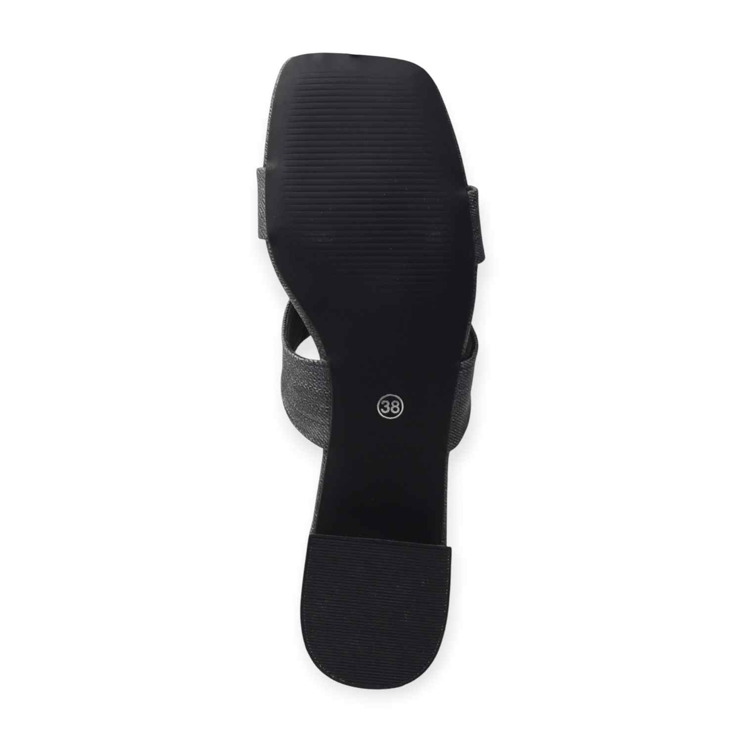 Ninaa Rossie Women’s Black Textured Slip-On Sandals