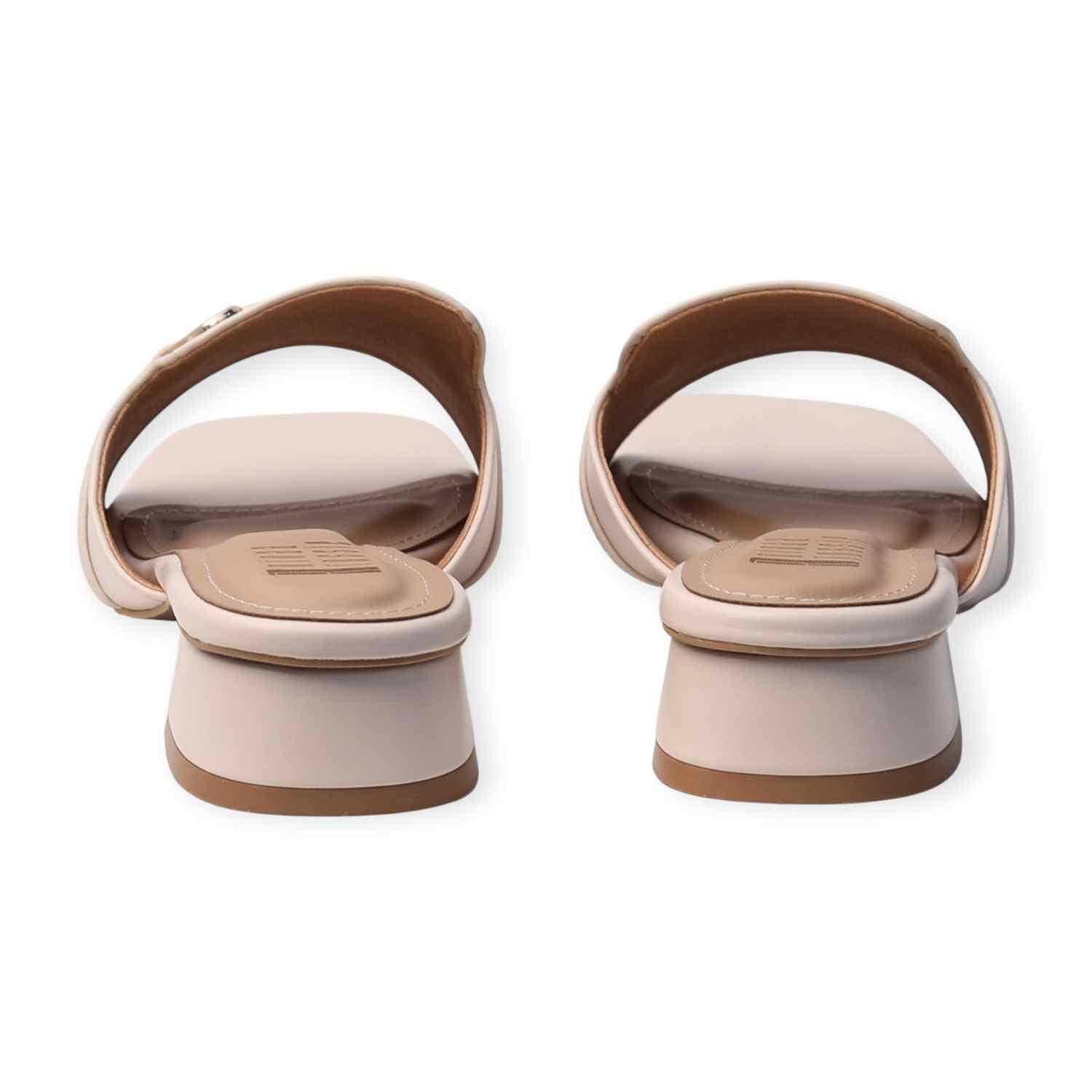 Ninaa Rossie Women’s Metal Accent Beige Slip-On Sandals