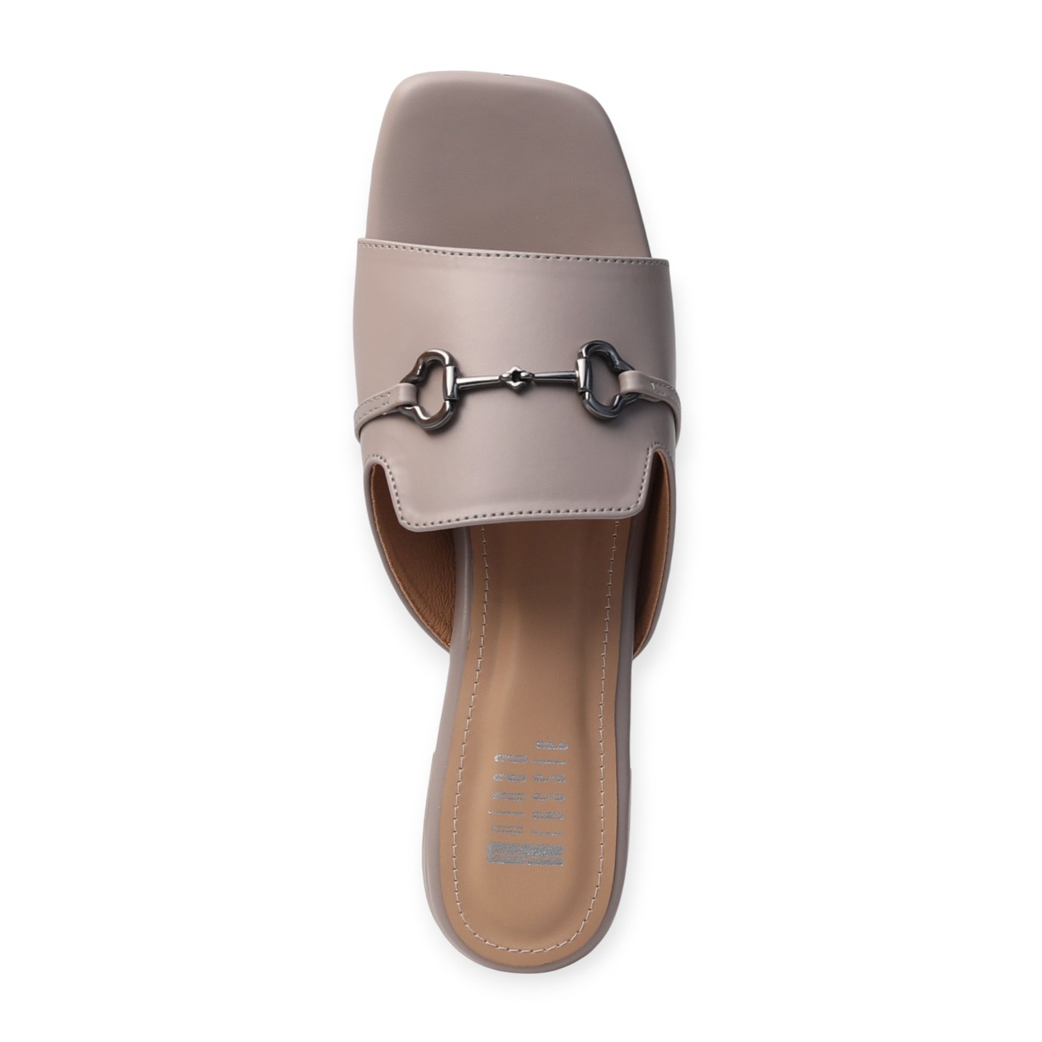 Ninaa Rossie Women’s Metal Accent Grey Slip-On Sandals