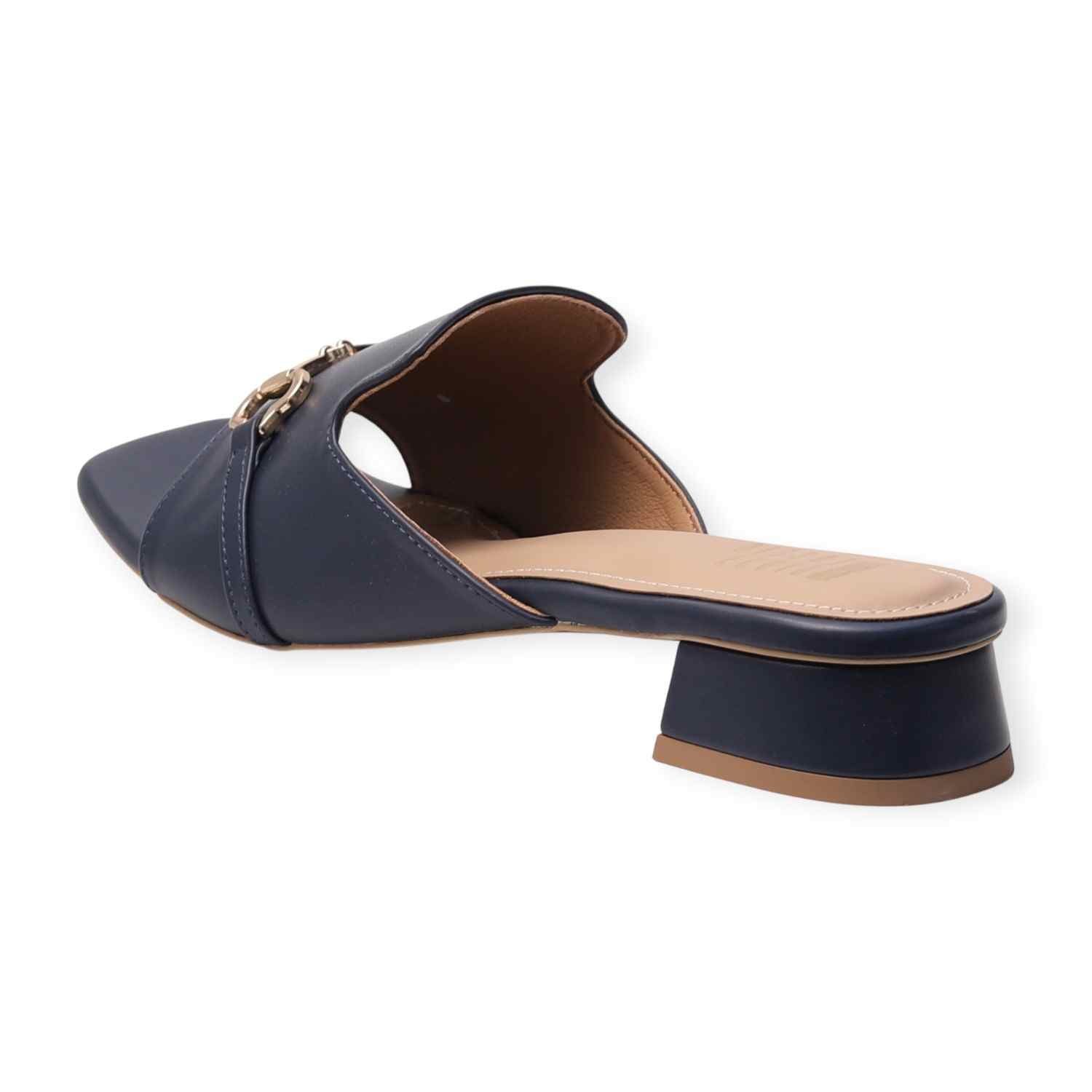 Ninaa Rossie Women’s Metal Accent Navy Slip-On Sandals