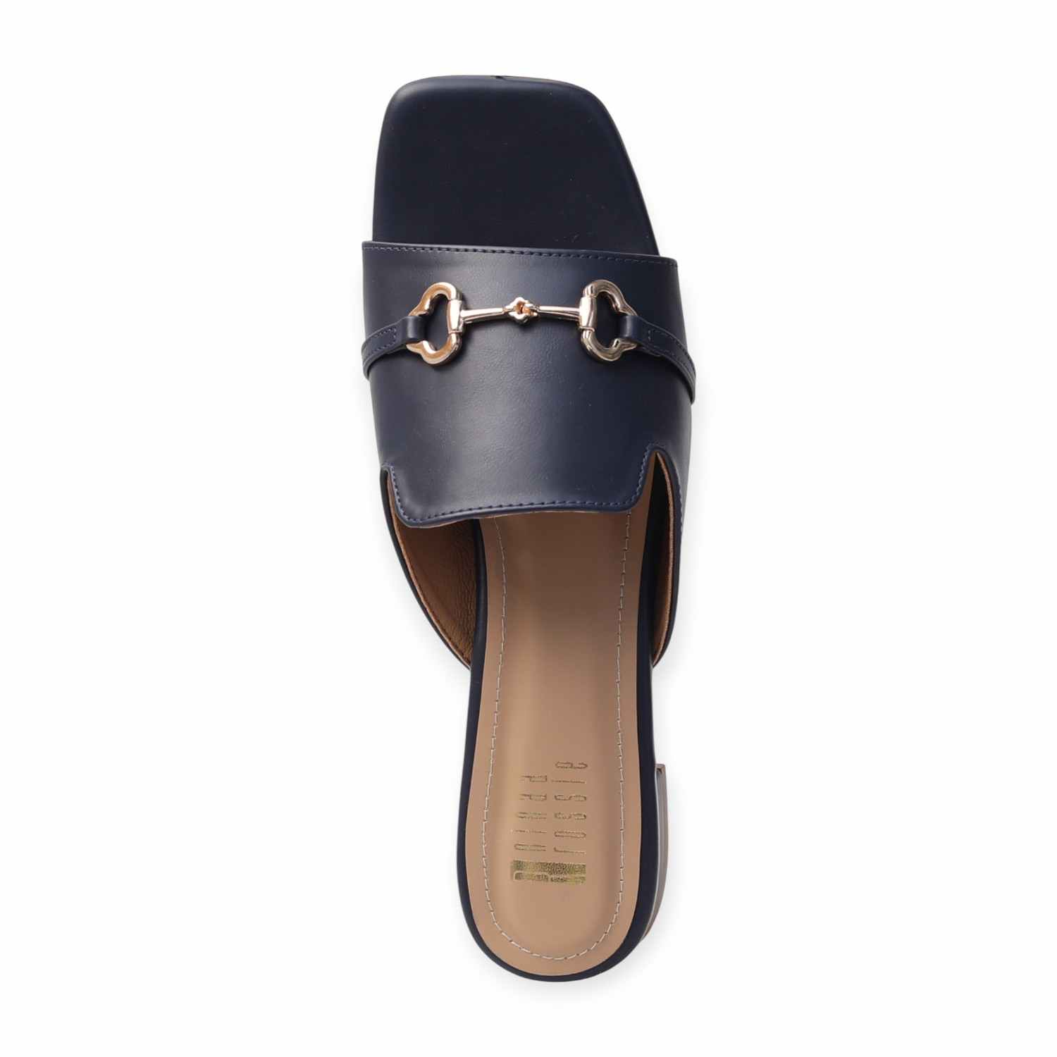 Ninaa Rossie Women’s Metal Accent Navy Slip-On Sandals