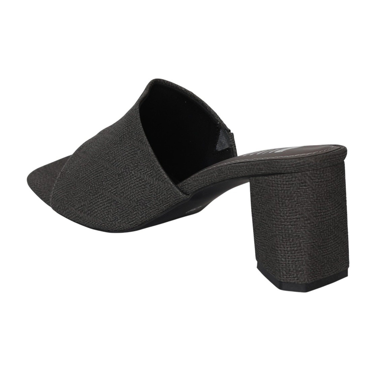 Women Black Textured Block Heel