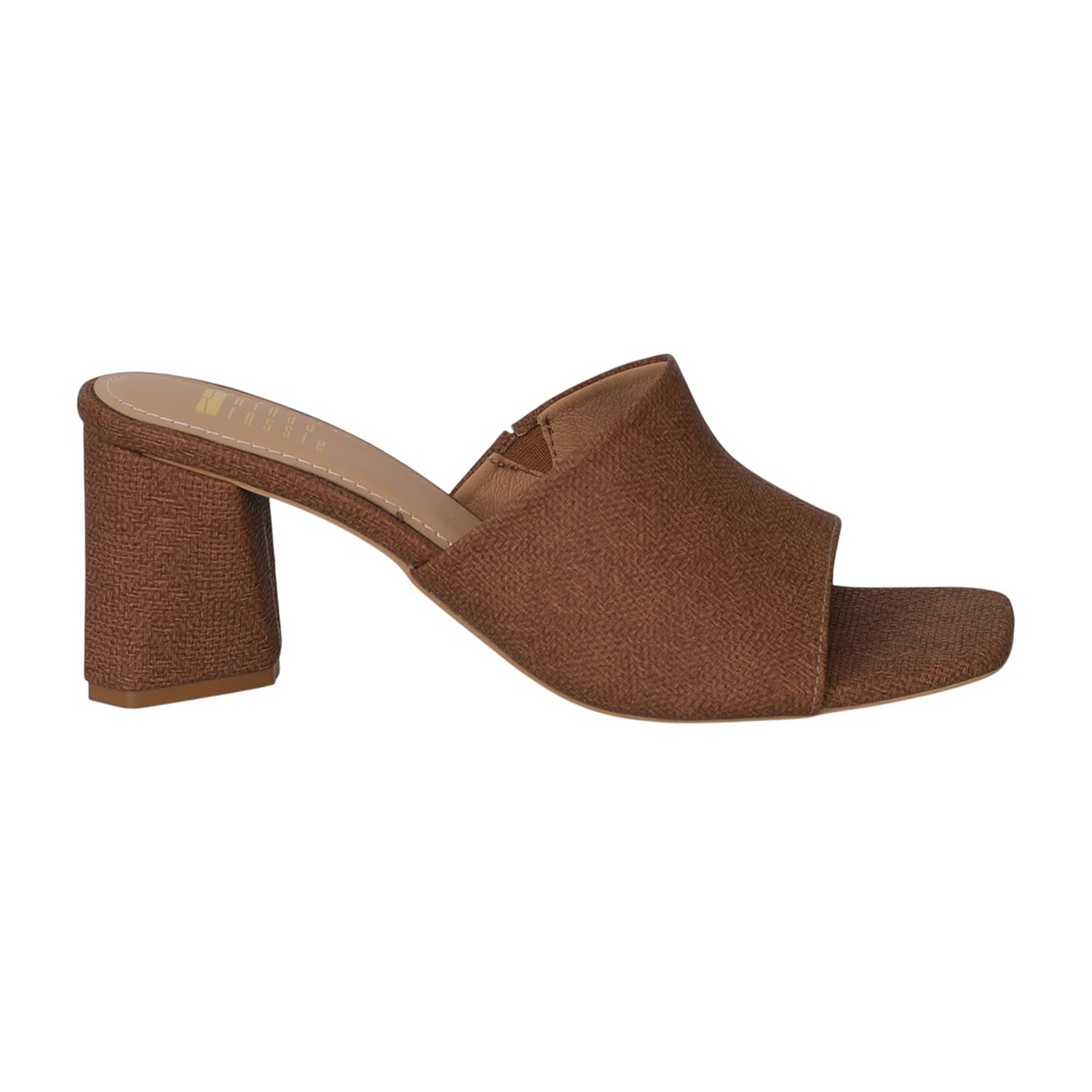 Women Brown Textured Block Heel