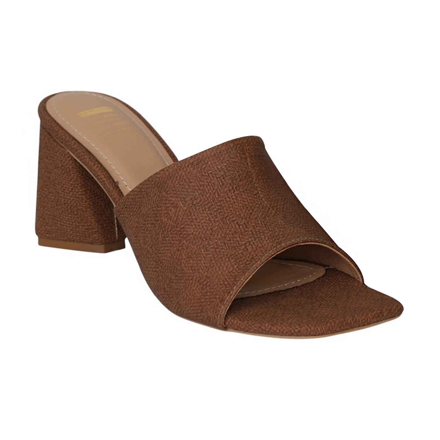 Women Brown Textured Block Heel
