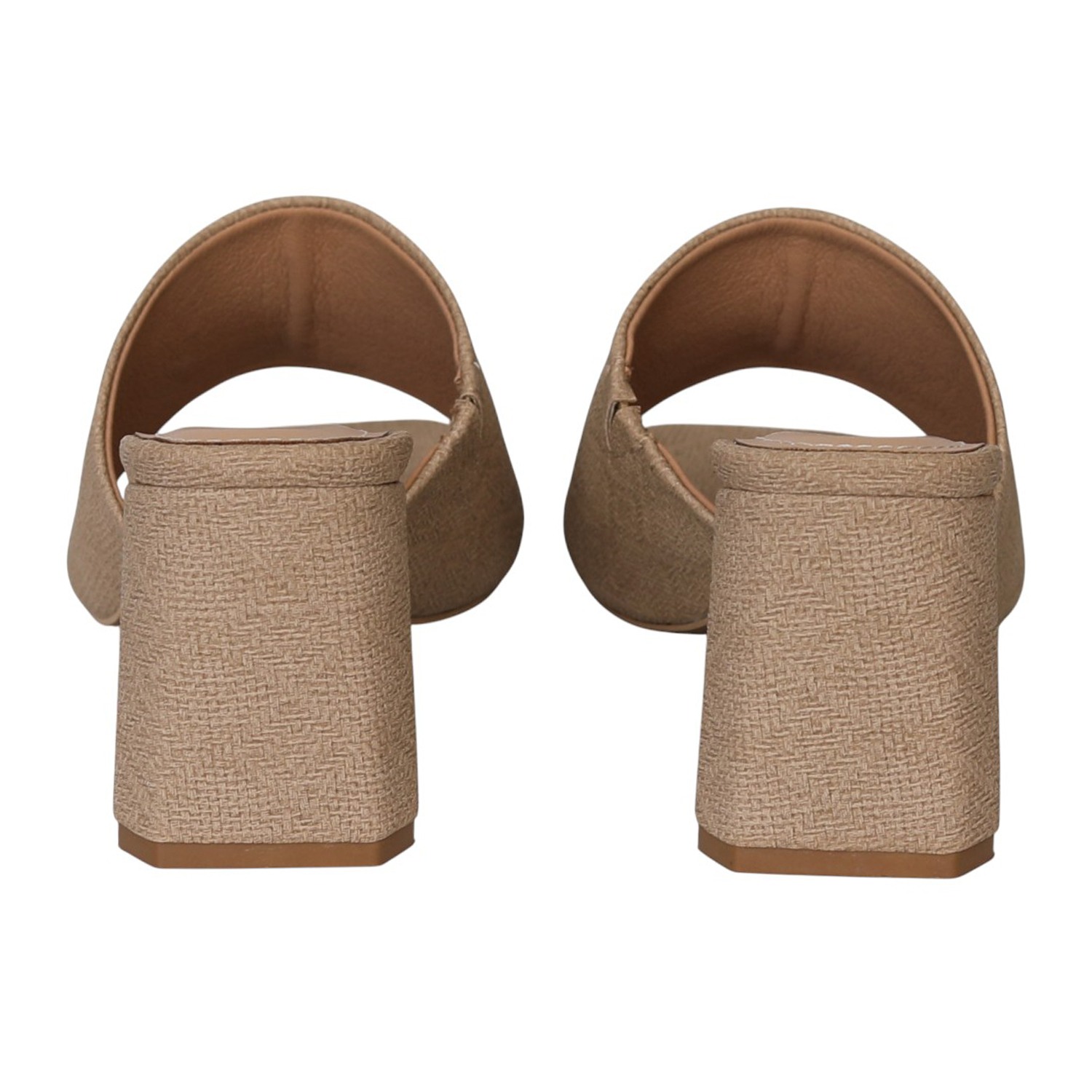 Women Chickoo Textured Block Heel