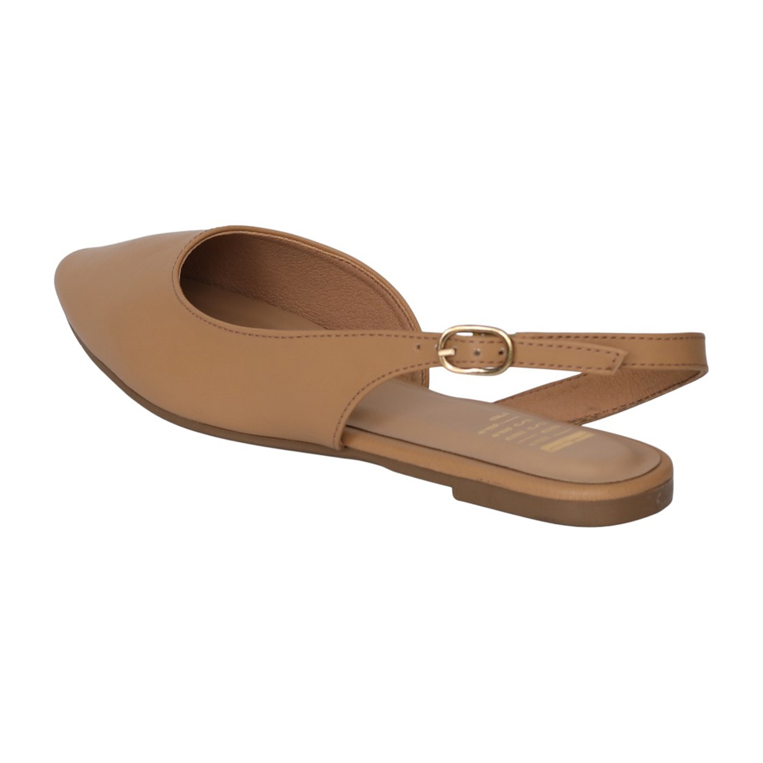 Women Beige Pointed Slingback Flat Shoes