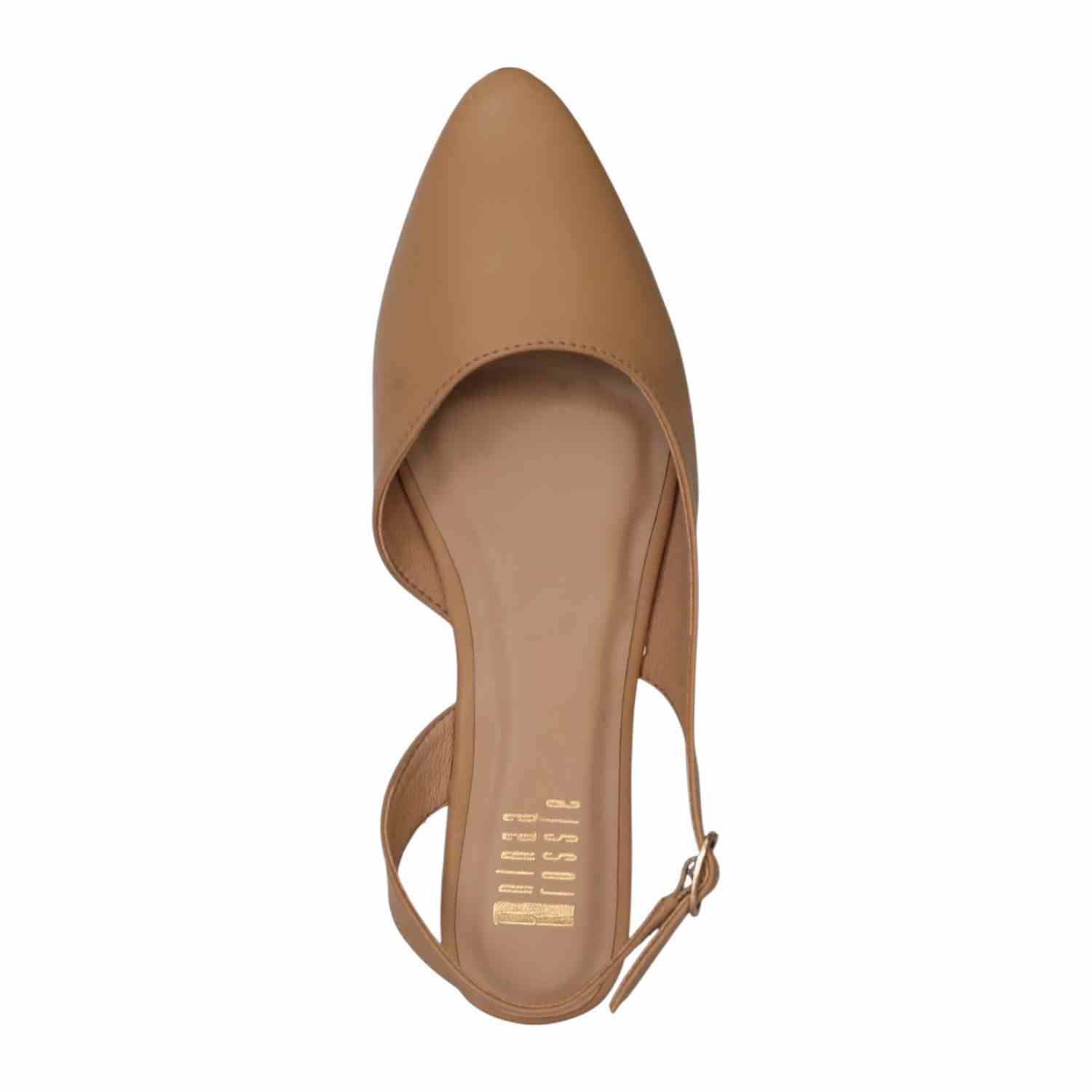 Women Beige Pointed Slingback Flat Shoes