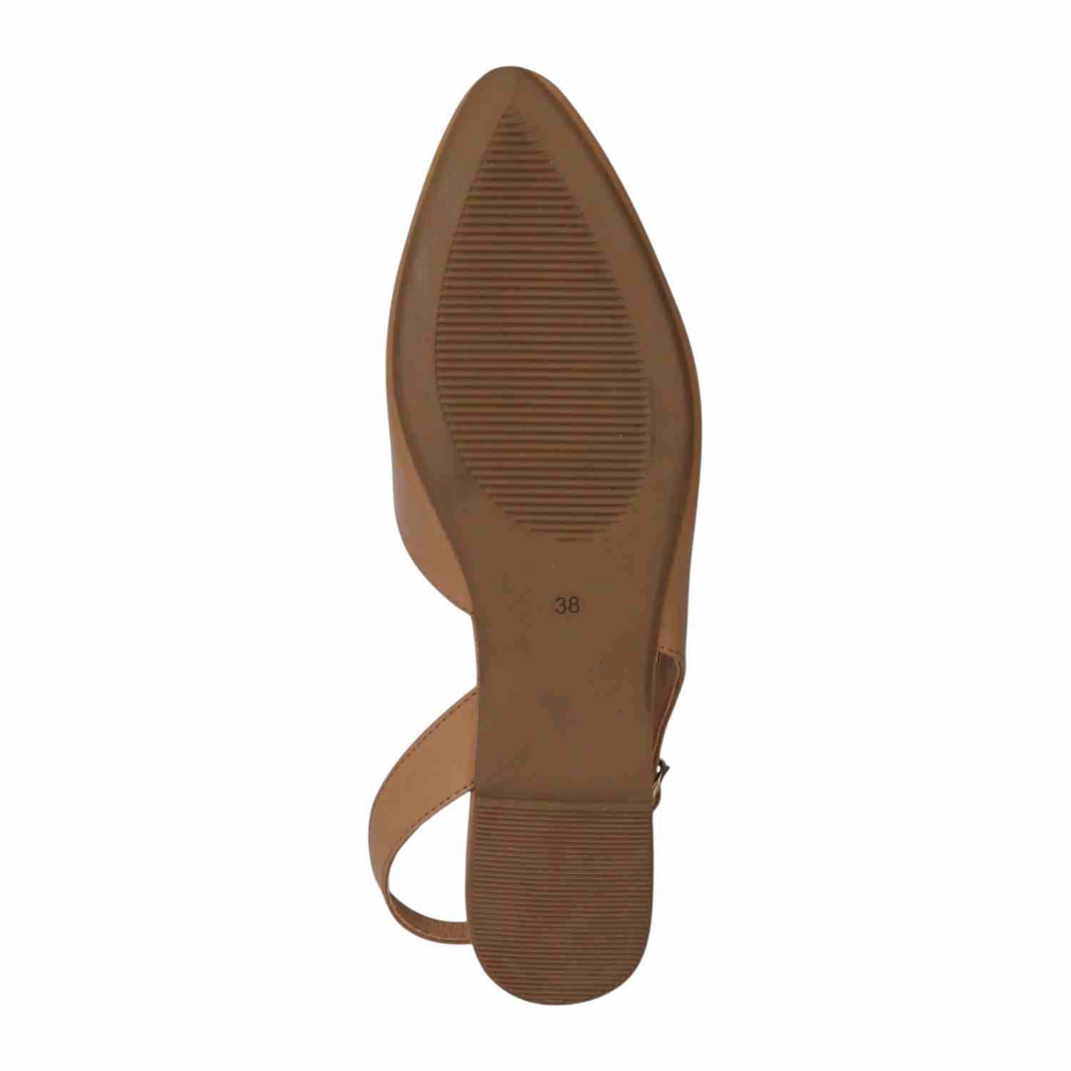 Women Beige Pointed Slingback Flat Shoes