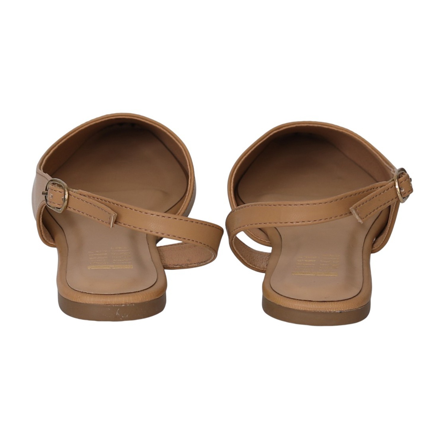 Women Beige Pointed Slingback Flat Shoes