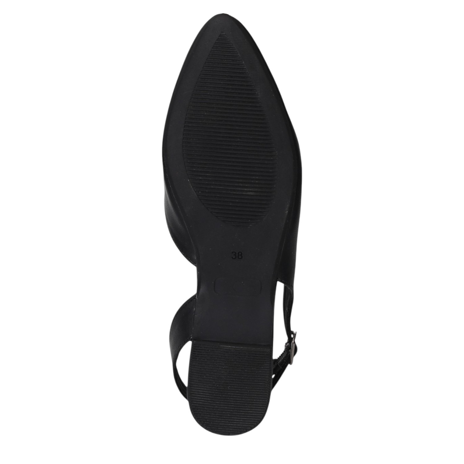 Women Black Pointed Slingback Flat Shoes