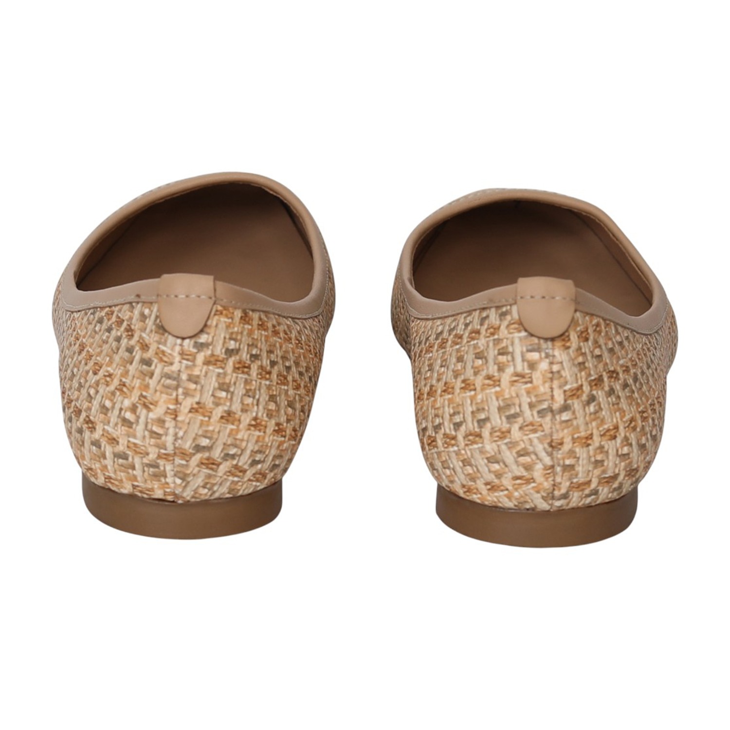 Women Beige Woven Ballet Flats