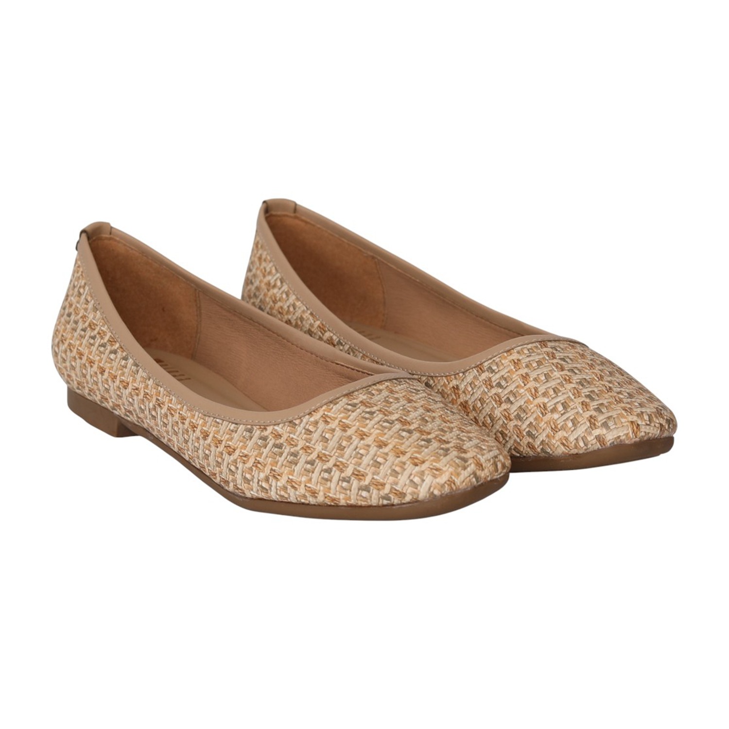 Women Beige Woven Ballet Flats