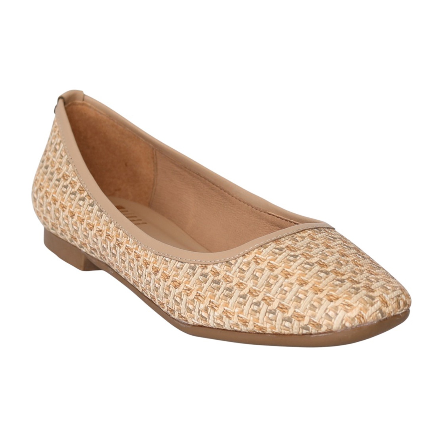 Women Beige Woven Ballet Flats