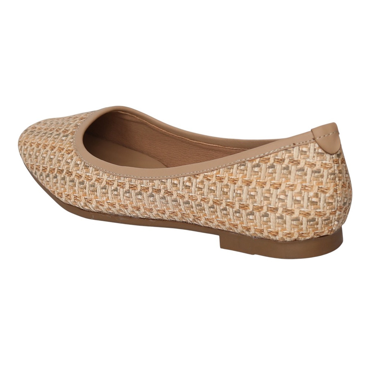 Women Beige Woven Ballet Flats