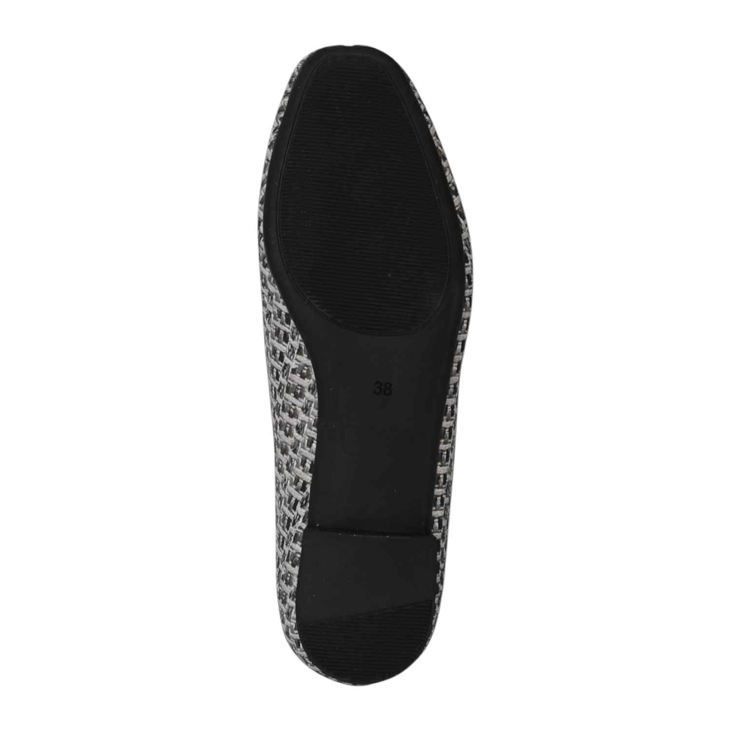 Women Black Woven Ballet Flats