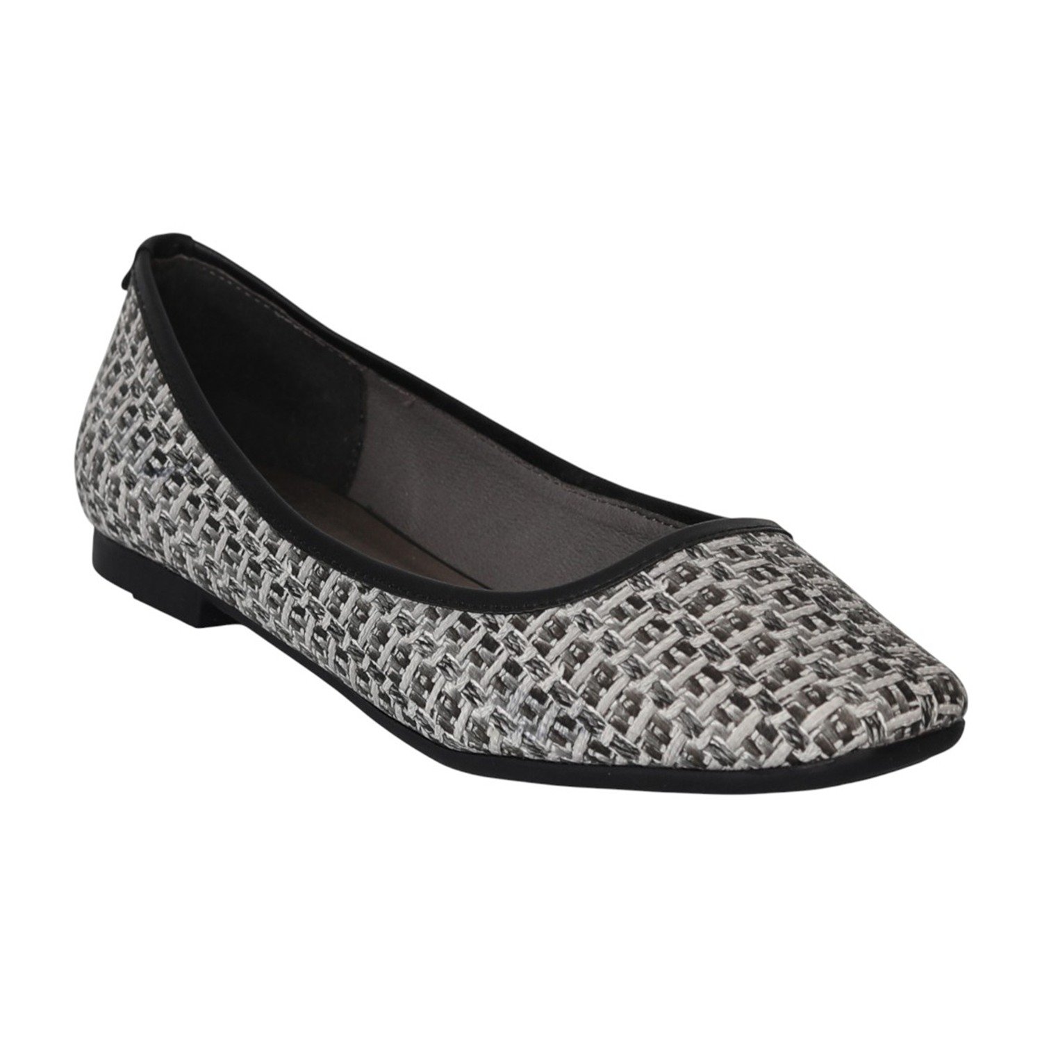 Women Black Woven Ballet Flats