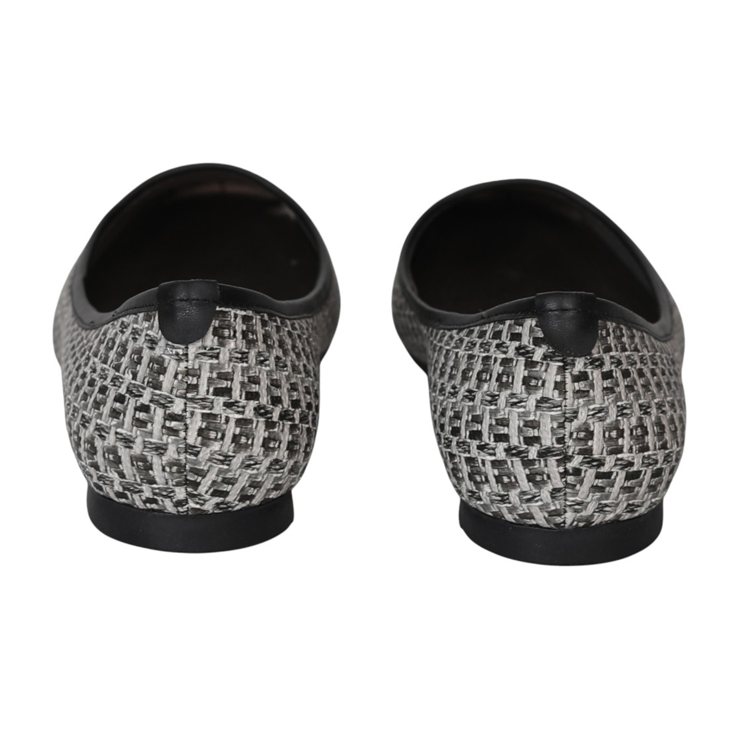 Women Black Woven Ballet Flats