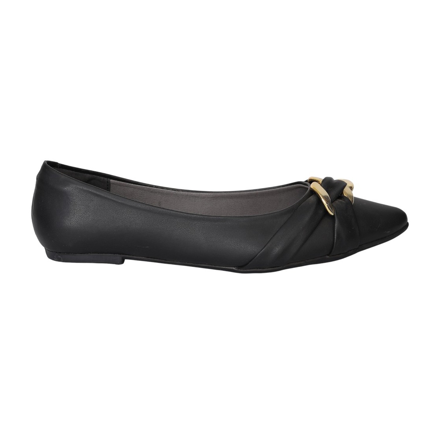 Women Black Chain Detail Ballet Flats