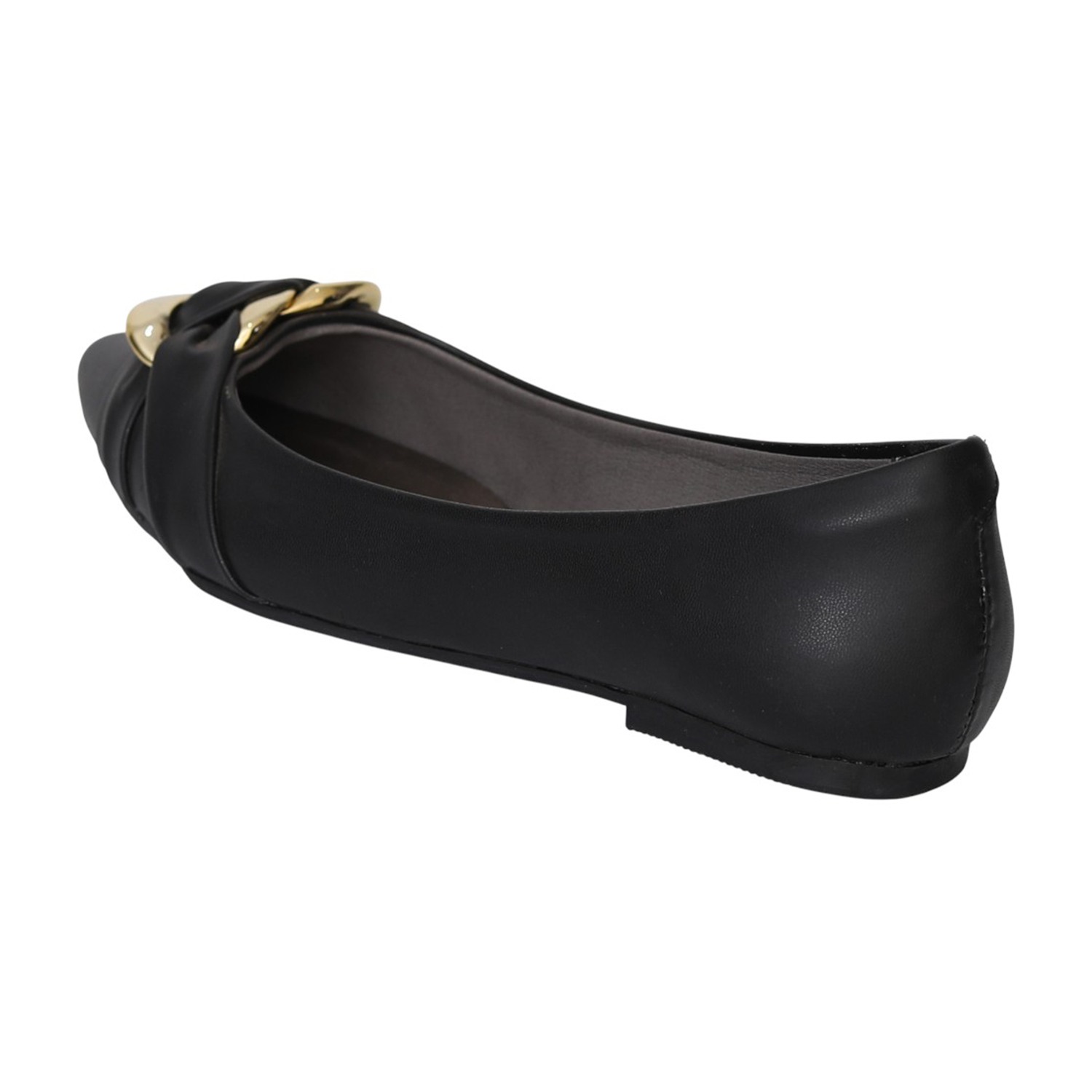 Women Black Chain Detail Ballet Flats