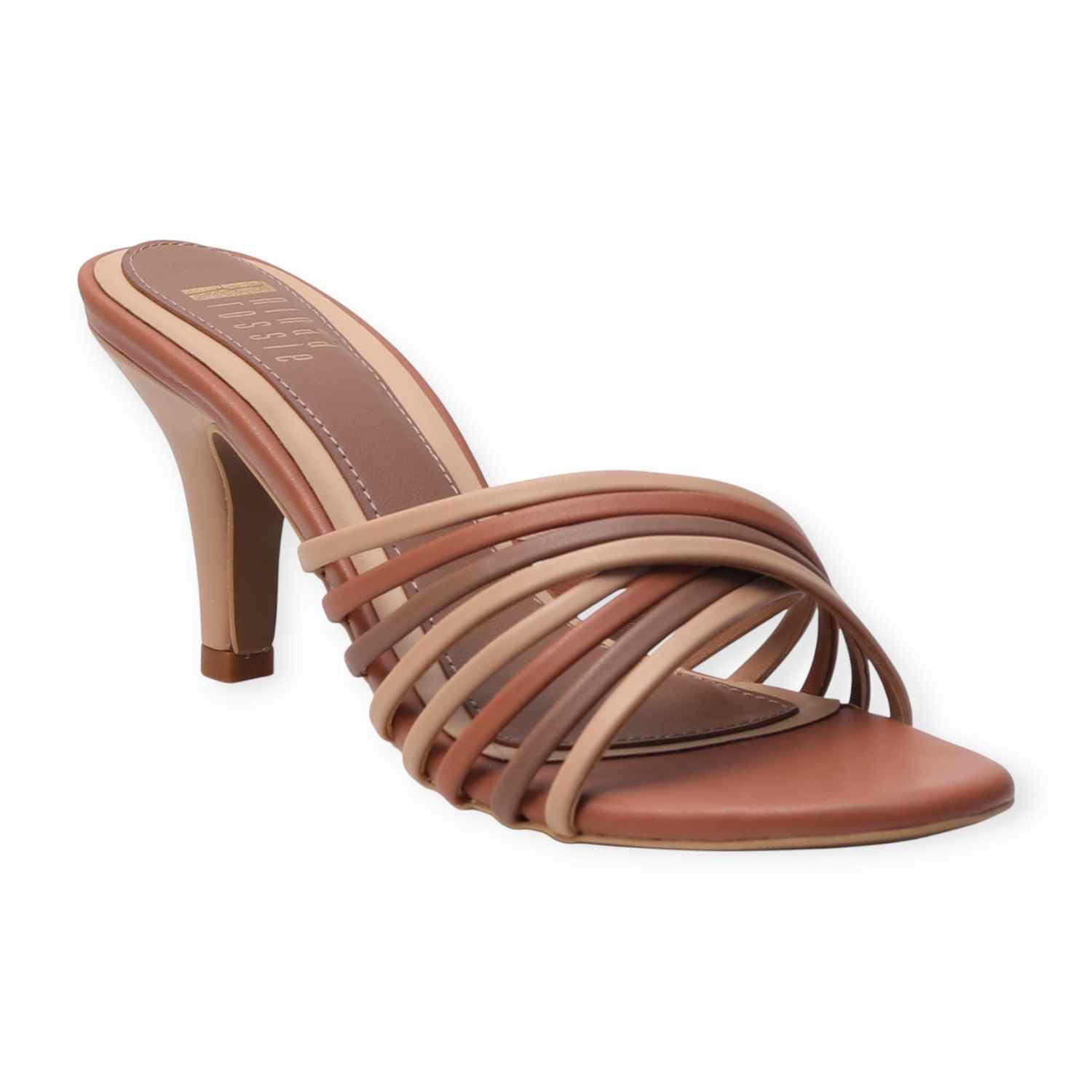 Ninaa Rossie Women’s Beige Multi-Strap Heeled Sandal