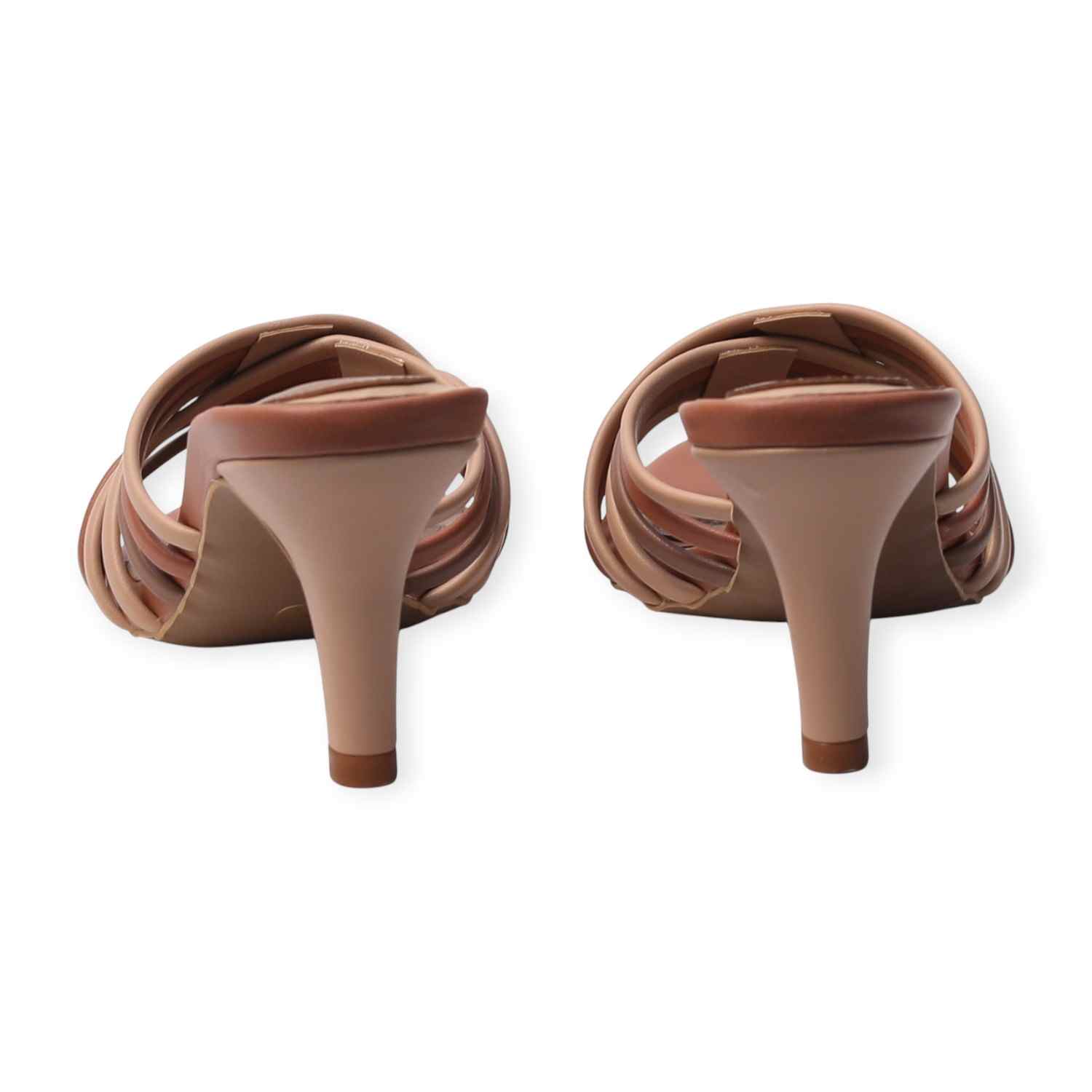 Ninaa Rossie Women’s Beige Multi-Strap Heeled Sandal