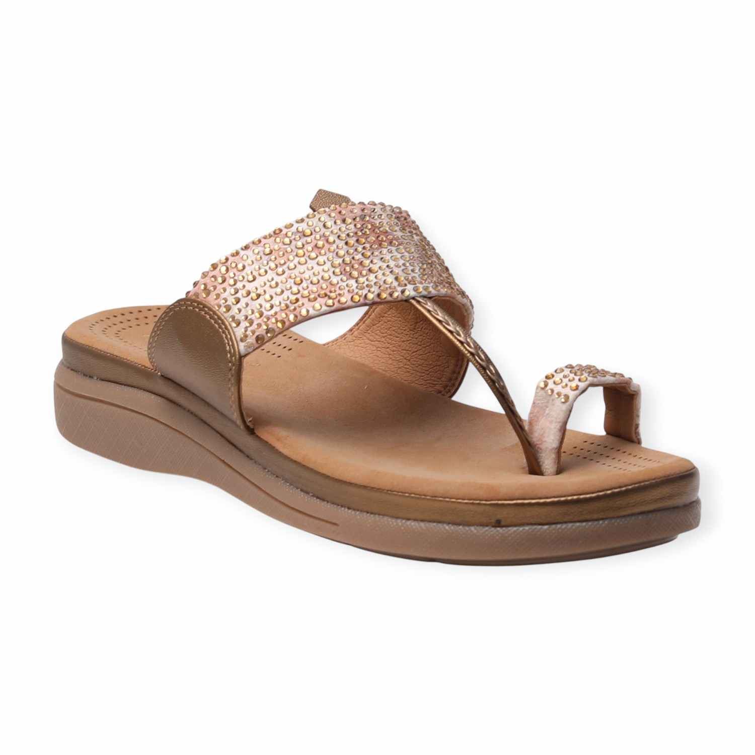 Pinkleaf Women’s Embellished Toe-Ring Sandals