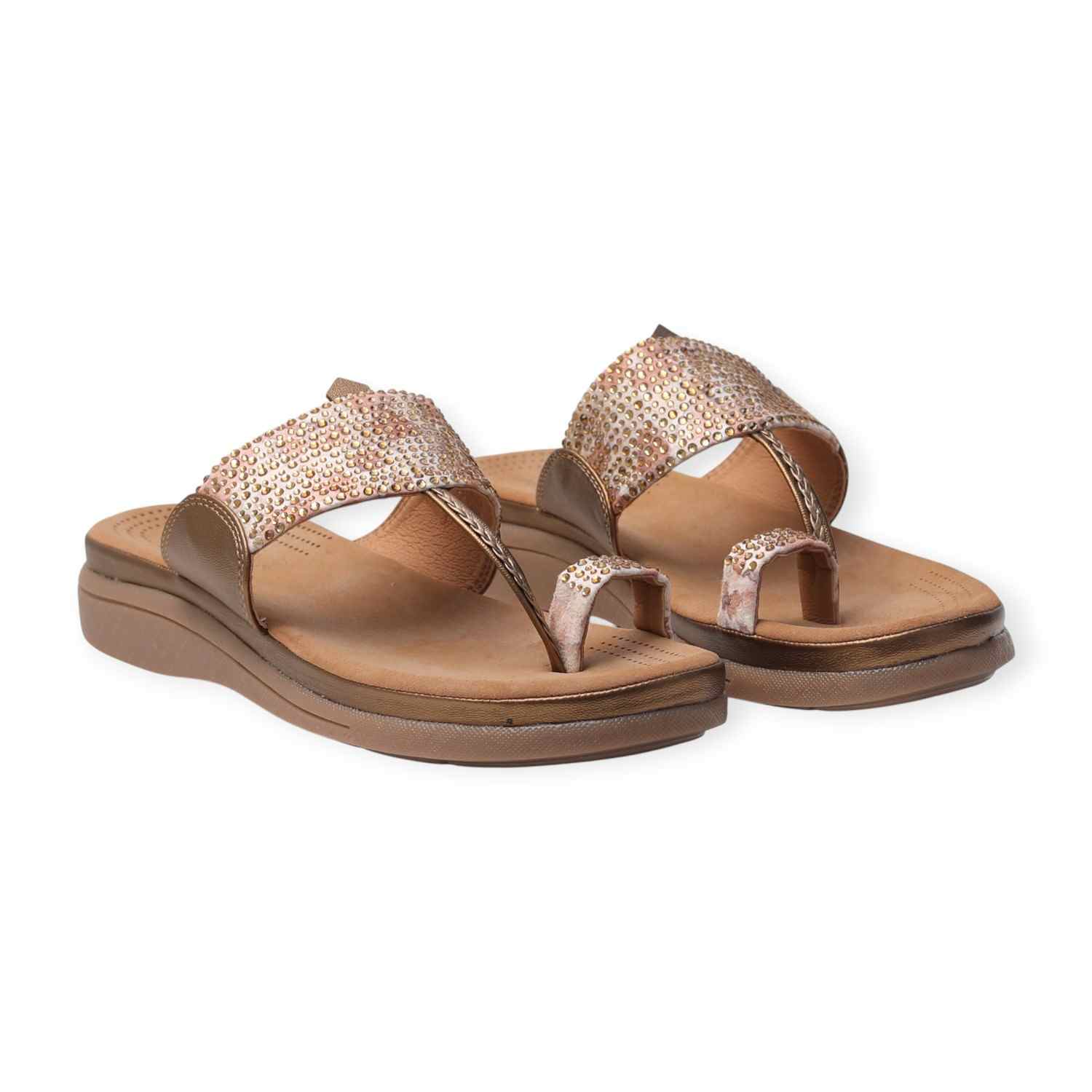 Pinkleaf Women’s Embellished Toe-Ring Sandals